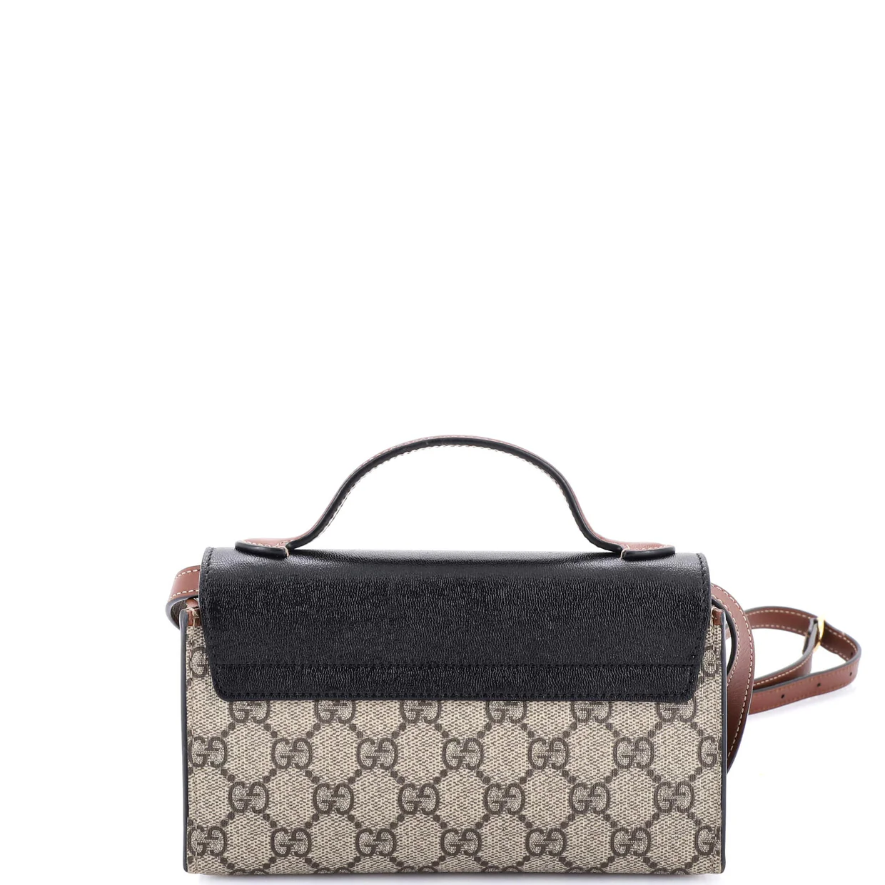 Padlock Top Handle Bag GG Coated Canvas and Leather Mini - Deep Luxury