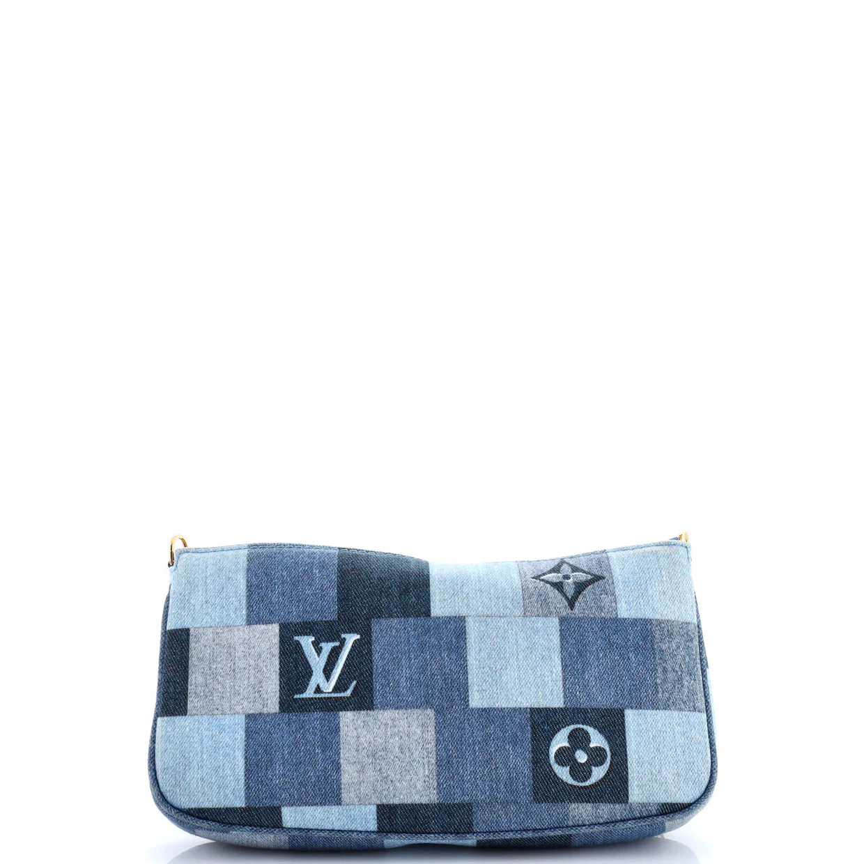 Multi Pochette Accessoires Damier and Monogram Patchwork Denim - Deep Luxury