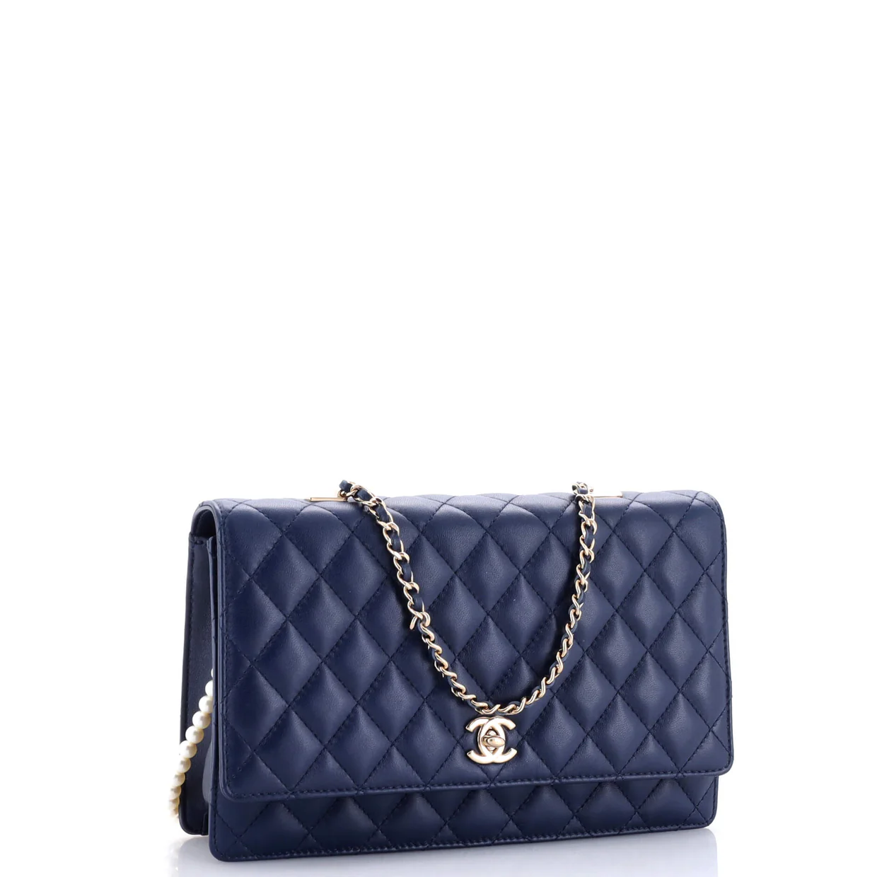 Fantasy Pearls Flap Bag Quilted Lambskin Large - Deep Luxury