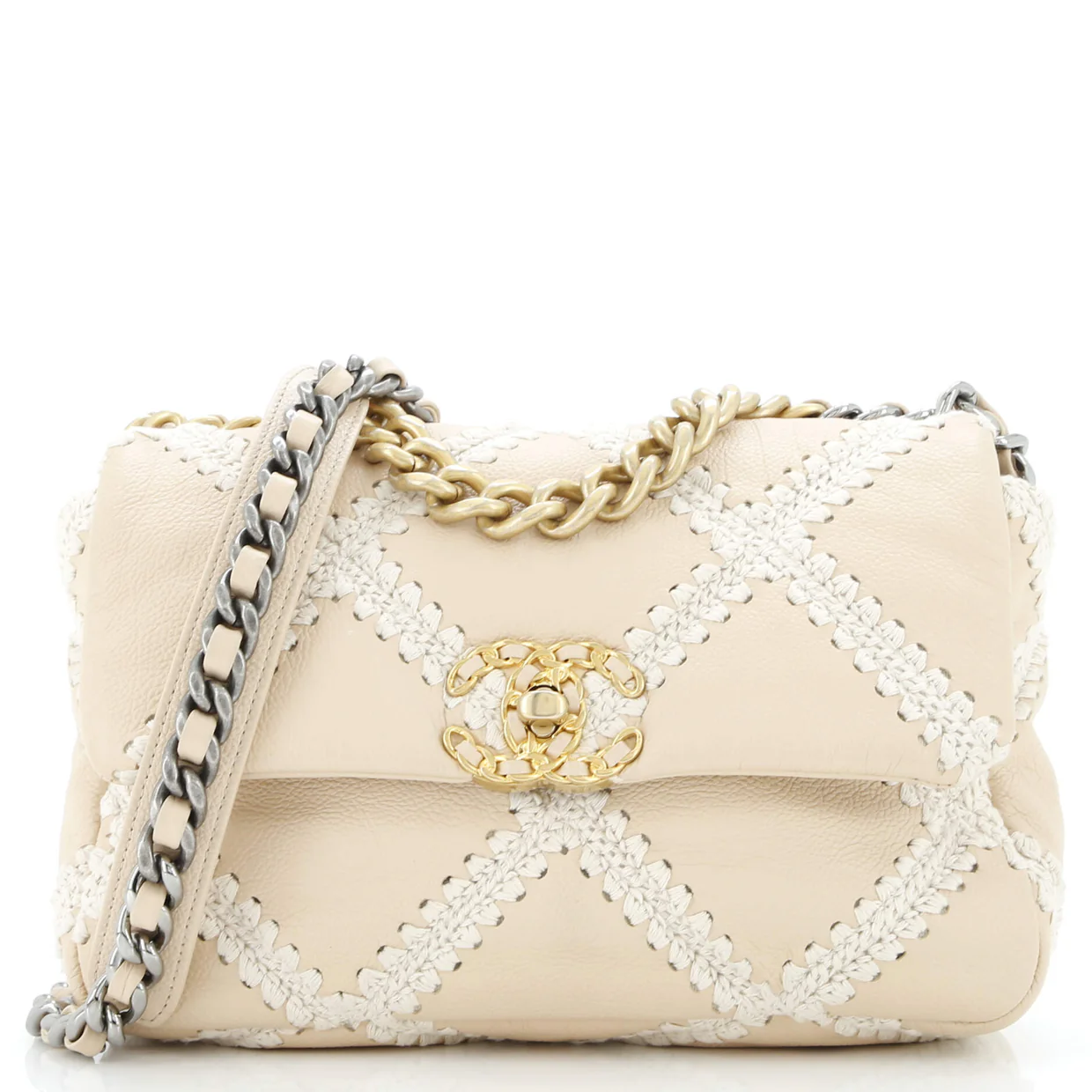 19 Flap Bag Crochet Quilted Calfskin Medium - Deep Luxury