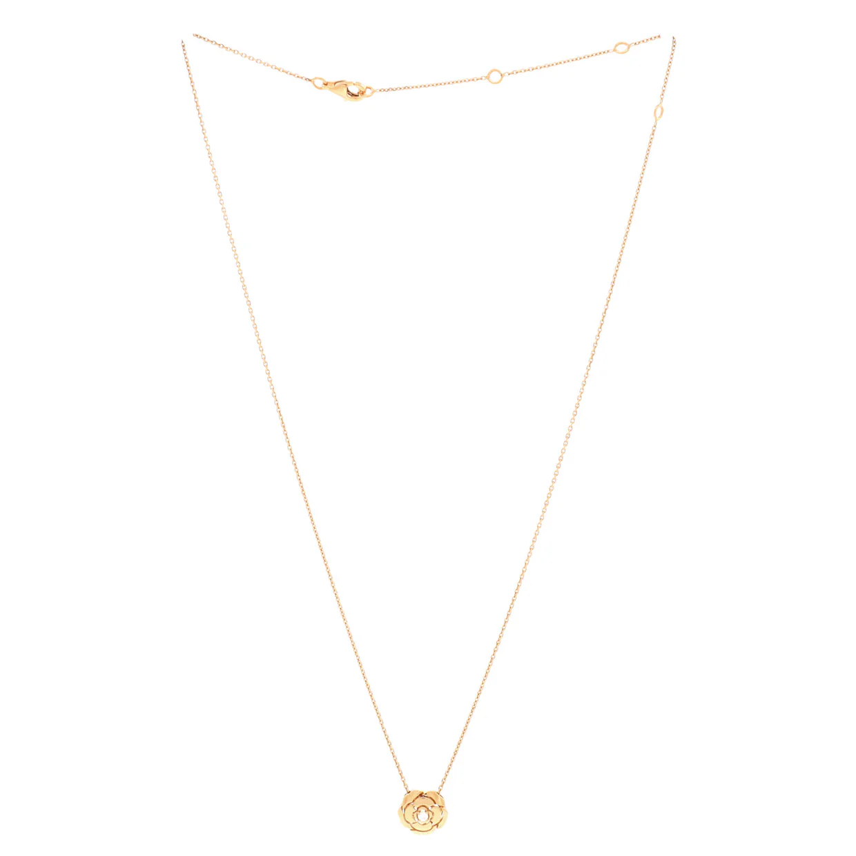 Extrait de Camellia Pendant Necklace 18K Rose Gold with Diamond - Deep Luxury
