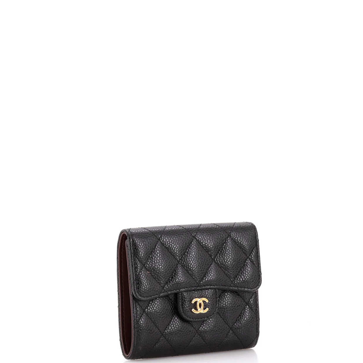 CC Compact Classic Flap Wallet Quilted Caviar - Deep Luxury