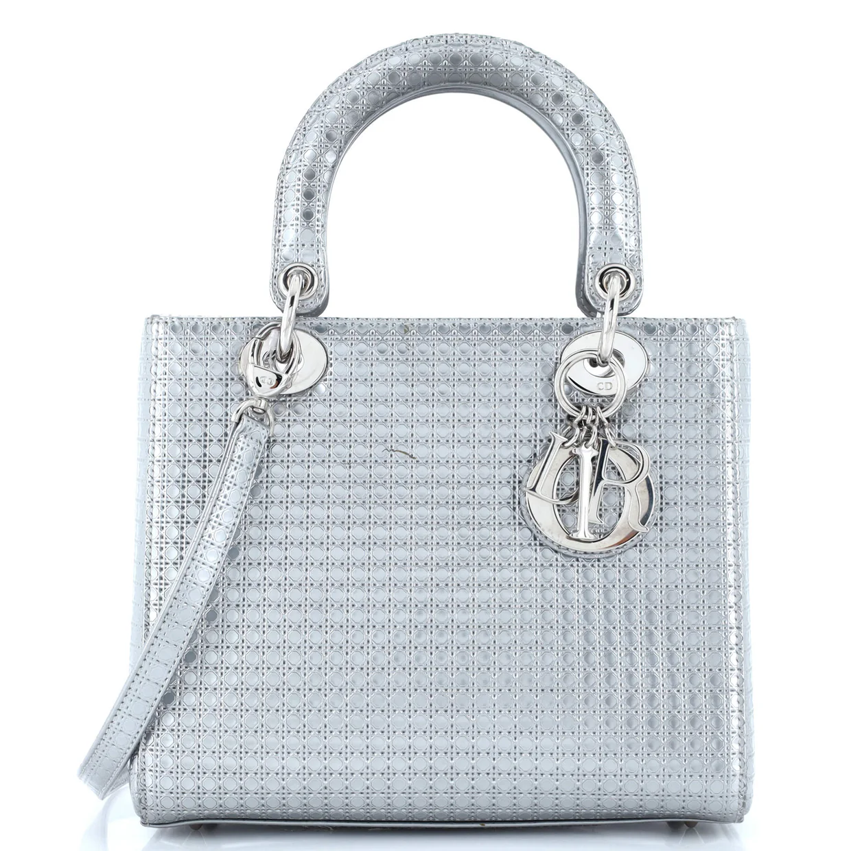 Lady Dior Bag Micro Cannage Metallic Calfskin Medium - Deep Luxury