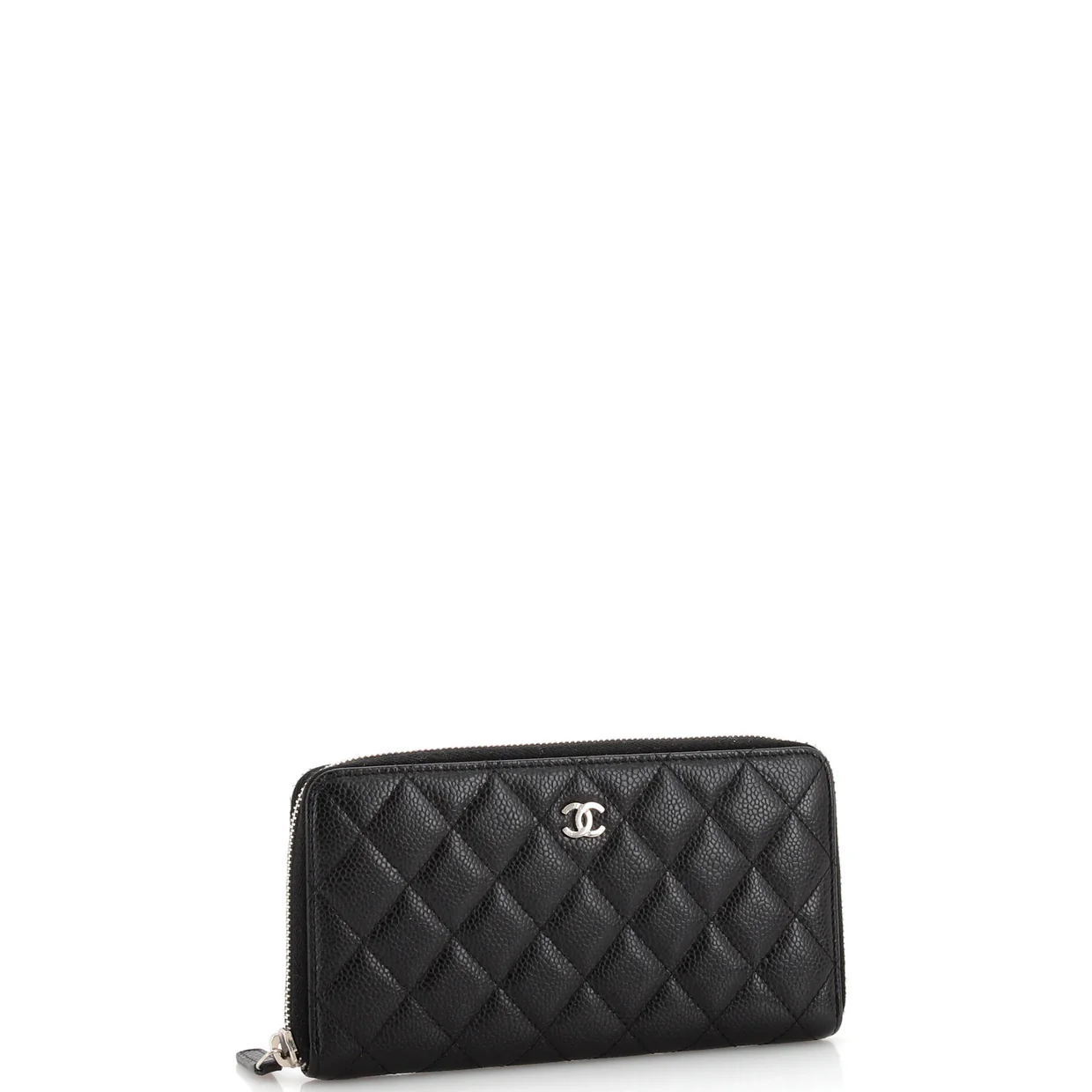 Zip Around Wallet Quilted Caviar Long - Deep Luxury