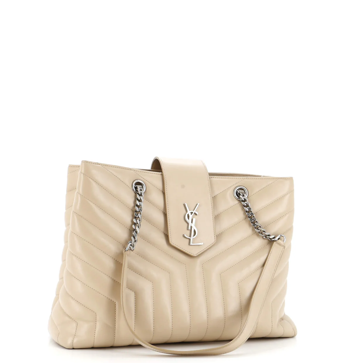 LouLou Tote Matelasse Chevron Leather Large - Deep Luxury