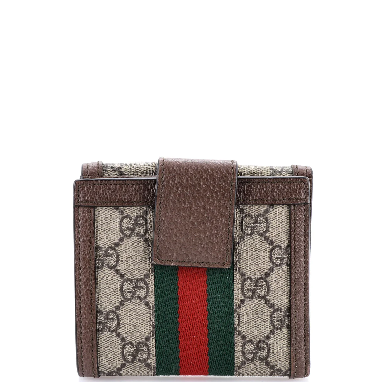 Ophidia French Flap Wallet GG Coated Canvas Compact - Deep Luxury