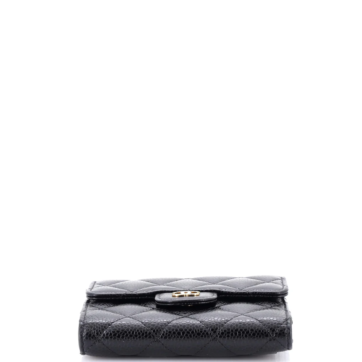CC Compact Classic Flap Wallet Quilted Caviar - Deep Luxury