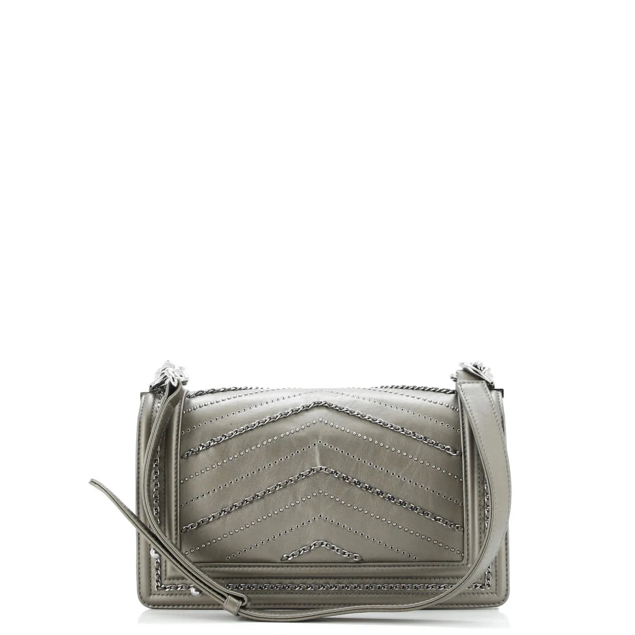 Boy Flap Bag Chevron Embellished Crumpled Calfskin Old Medium - Deep Luxury