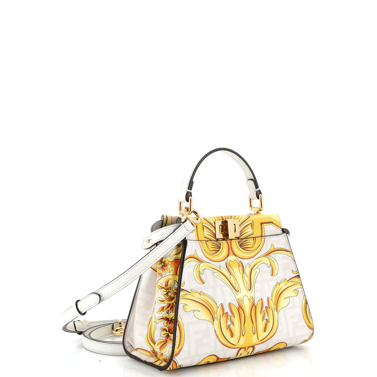 x Versace Fendace Peekaboo Bag Printed Zucca Leather Mini - Deep Luxury