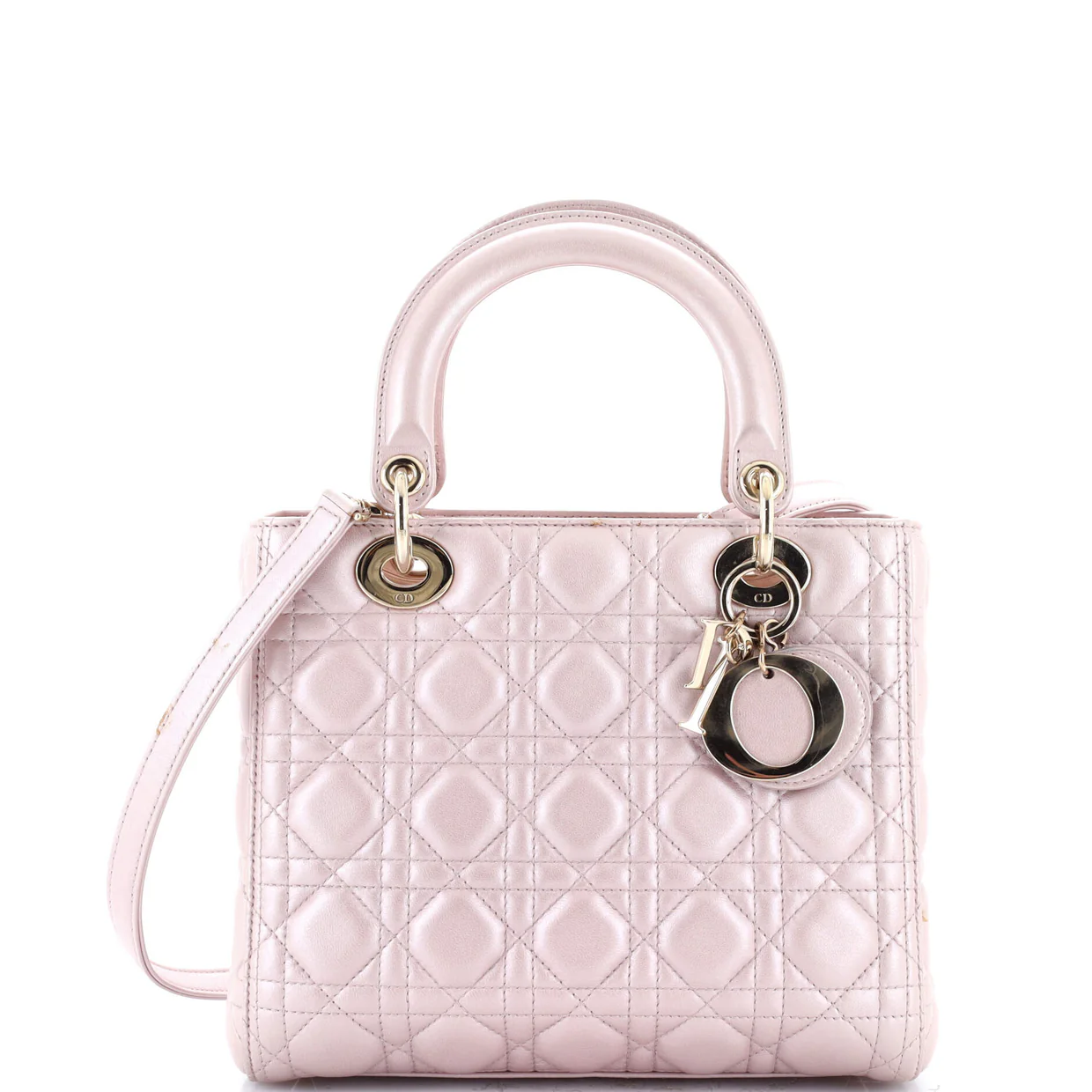 Lady Dior Bag Cannage Quilt Metallic Leather Medium - Deep Luxury
