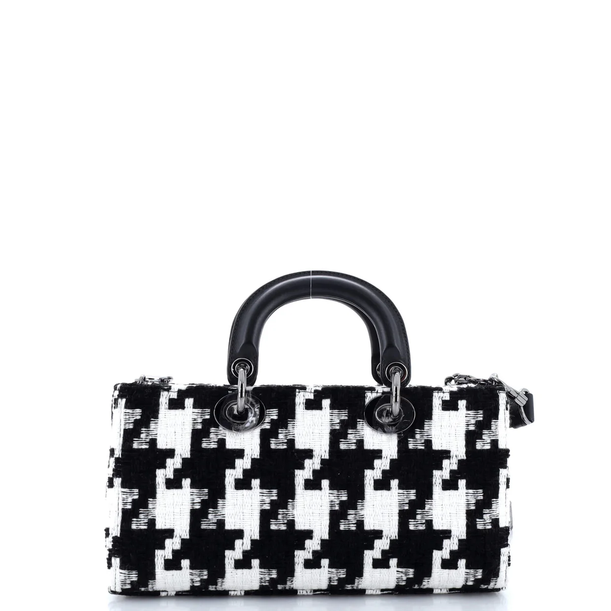 Lady D-Joy Bag Houndstooth Embroidered Canvas Medium - Deep Luxury