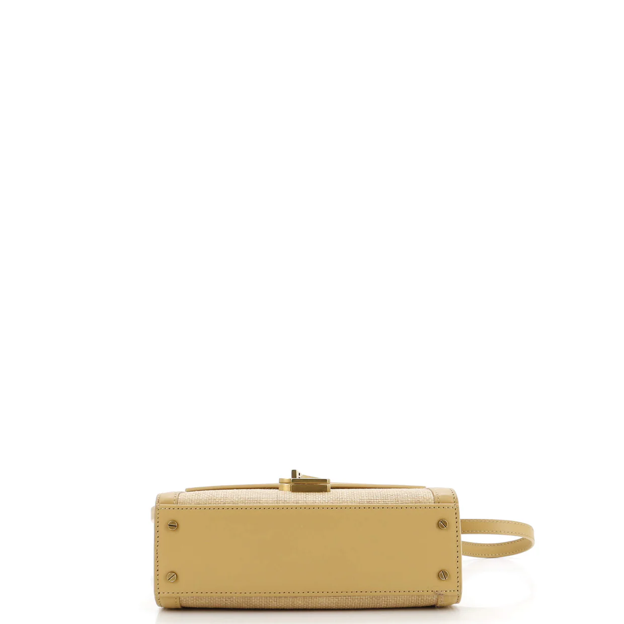 Cassandra Top Handle Bag Raffia with Leather Mini - Deep Luxury