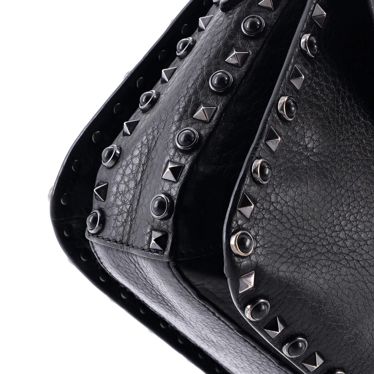 Rolling Rockstud Crossbody Bag Leather with Cabochons Medium - Deep Luxury