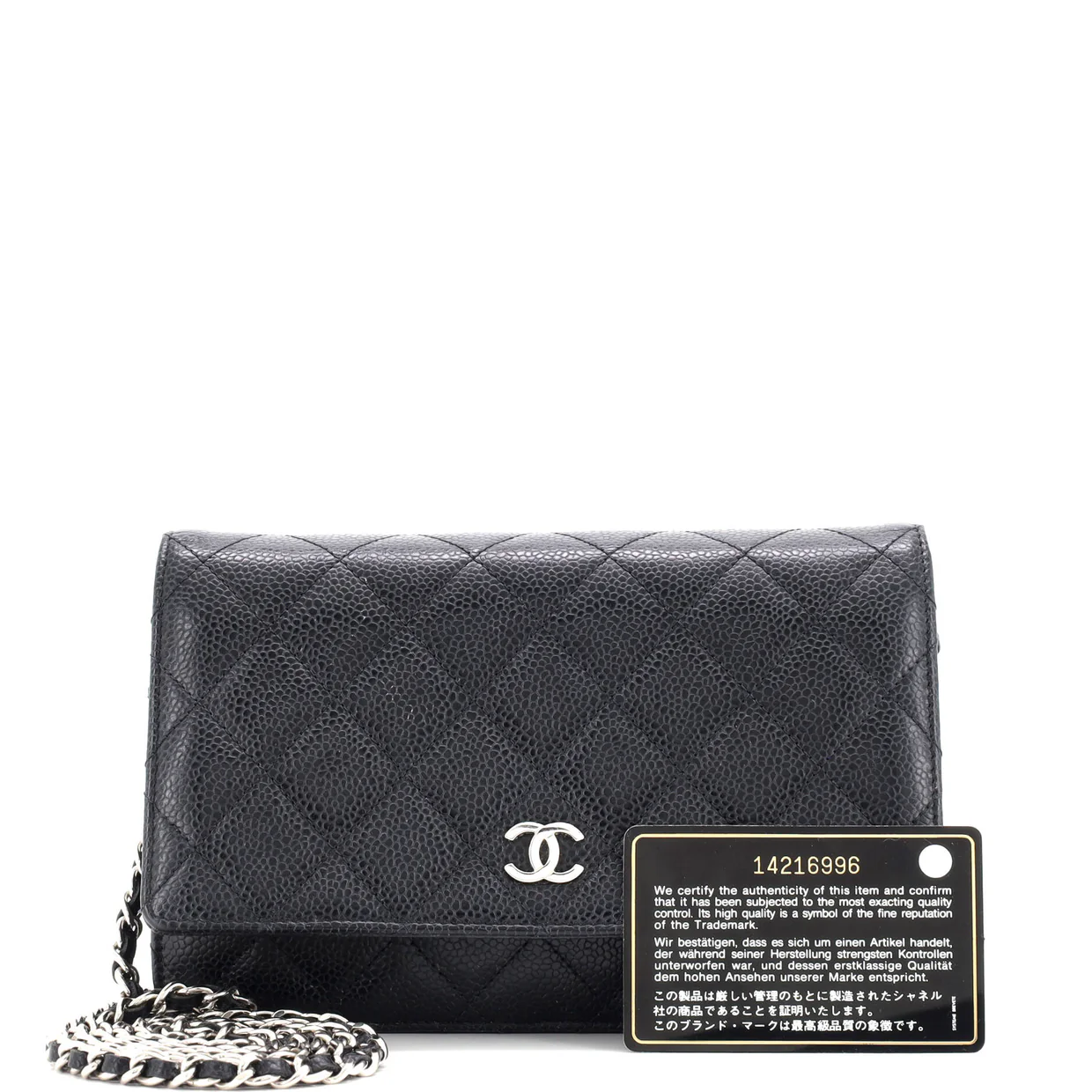 Wallet on Chain Quilted Caviar - Deep Luxury