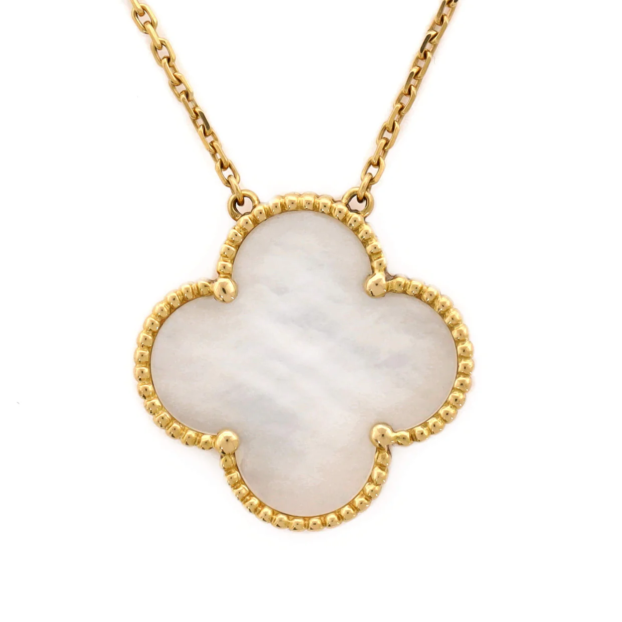 Magic Alhambra 100th Anniversary Pendant Necklace 18K Yellow Gold and Mother of Pearl - Deep Luxury