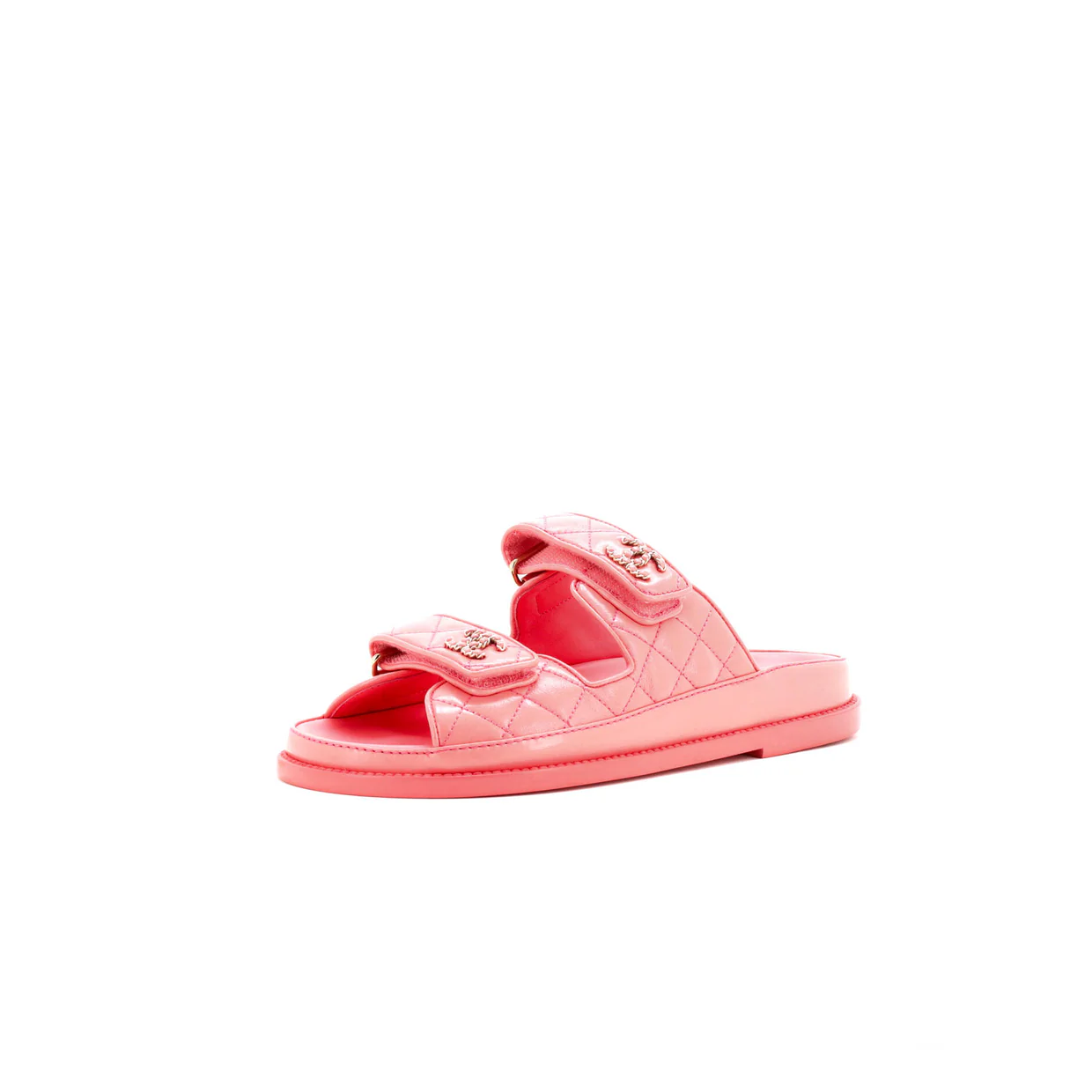Women's Velcro Open Back Dad Sandals Quilted Leather - Deep Luxury