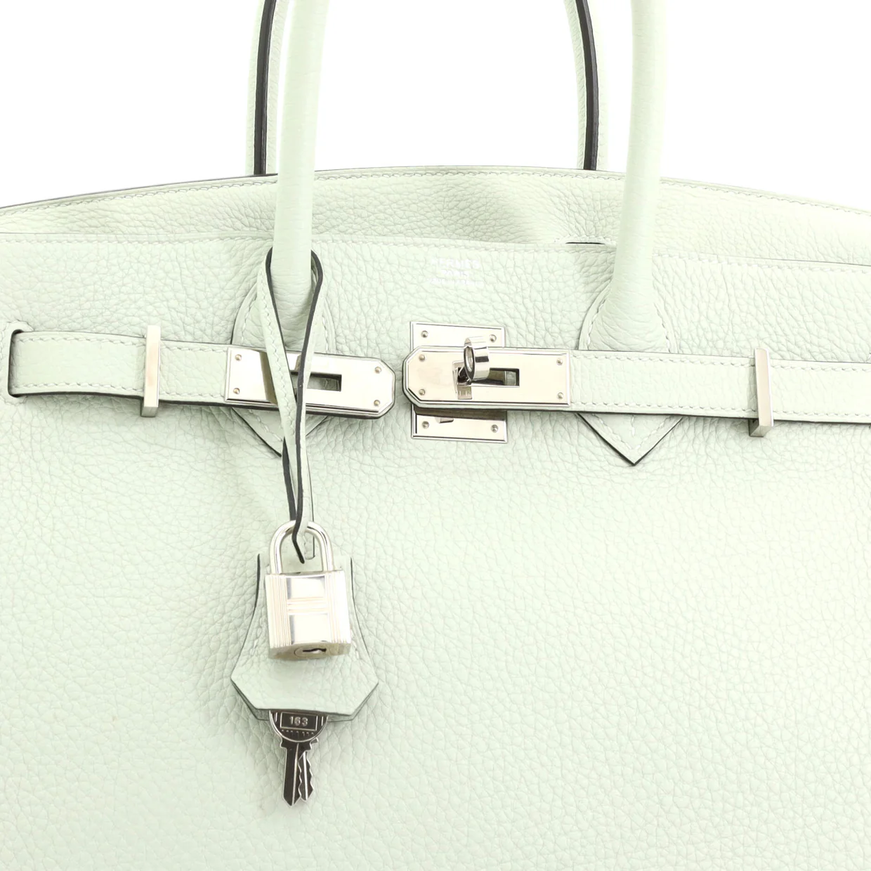 Birkin Handbag Vert Fizz Togo with Palladium Hardware 30 - Deep Luxury
