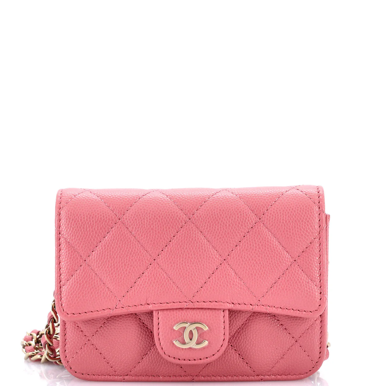 Classic Flap Clutch with Chain Quilted Caviar Small - Deep Luxury