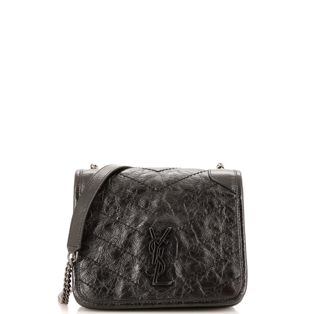 Niki Chain Wallet Matelasse Chevron Leather - Deep Luxury