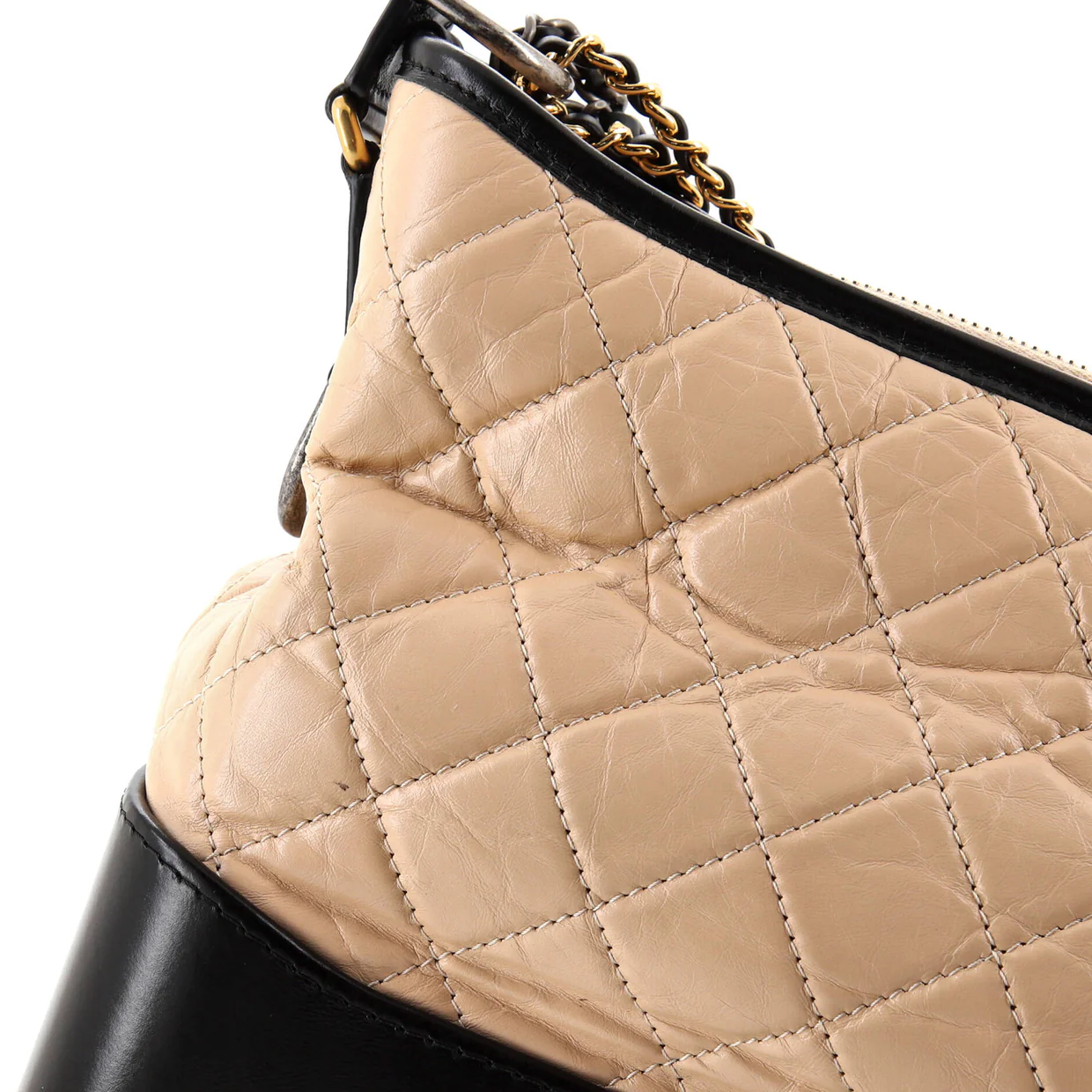 Gabrielle Hobo Quilted Aged Calfskin Medium - Deep Luxury