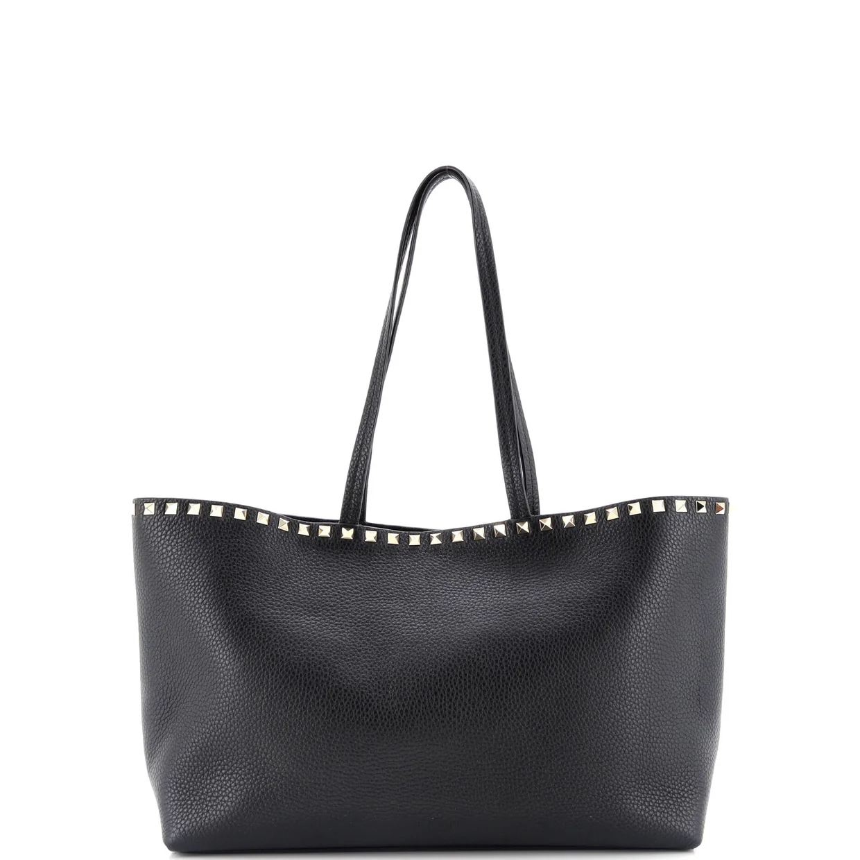 Rockstud Shopping Tote Leather Medium - Deep Luxury
