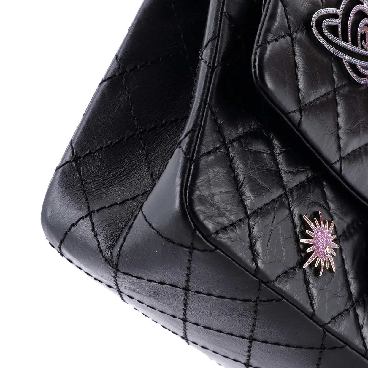 Space Charms Reissue 2.55 Flap Bag Quilted Aged Calfskin 225 - Deep Luxury