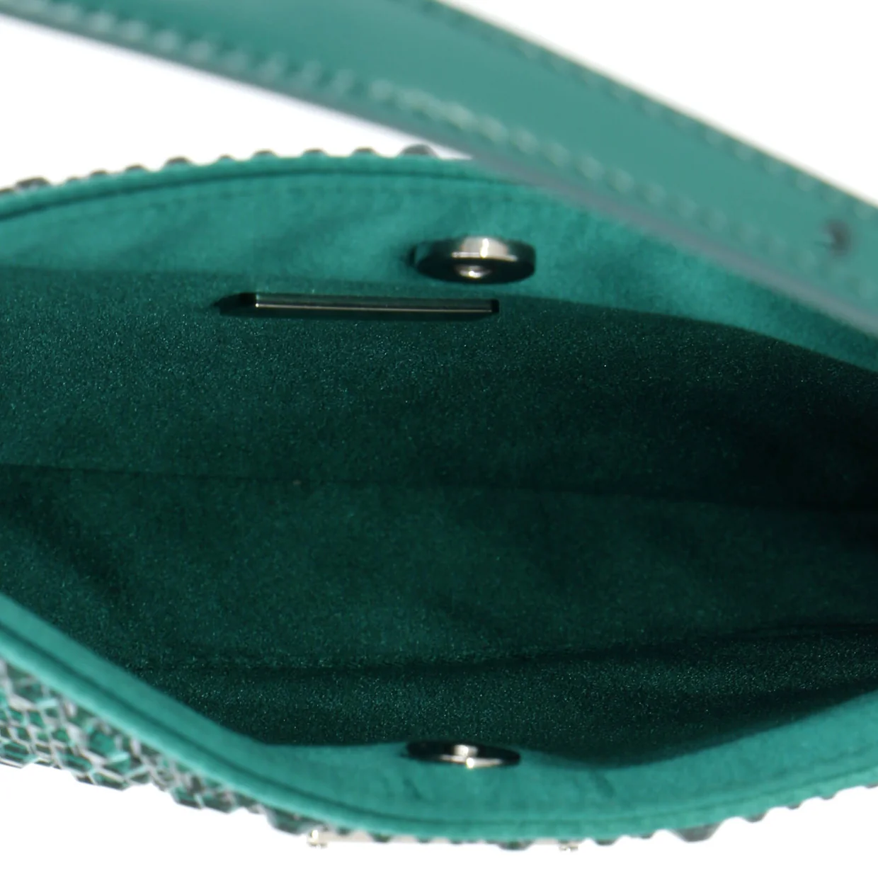 Cleo Shoulder Bag Crystal Embellished Satin Small - Deep Luxury