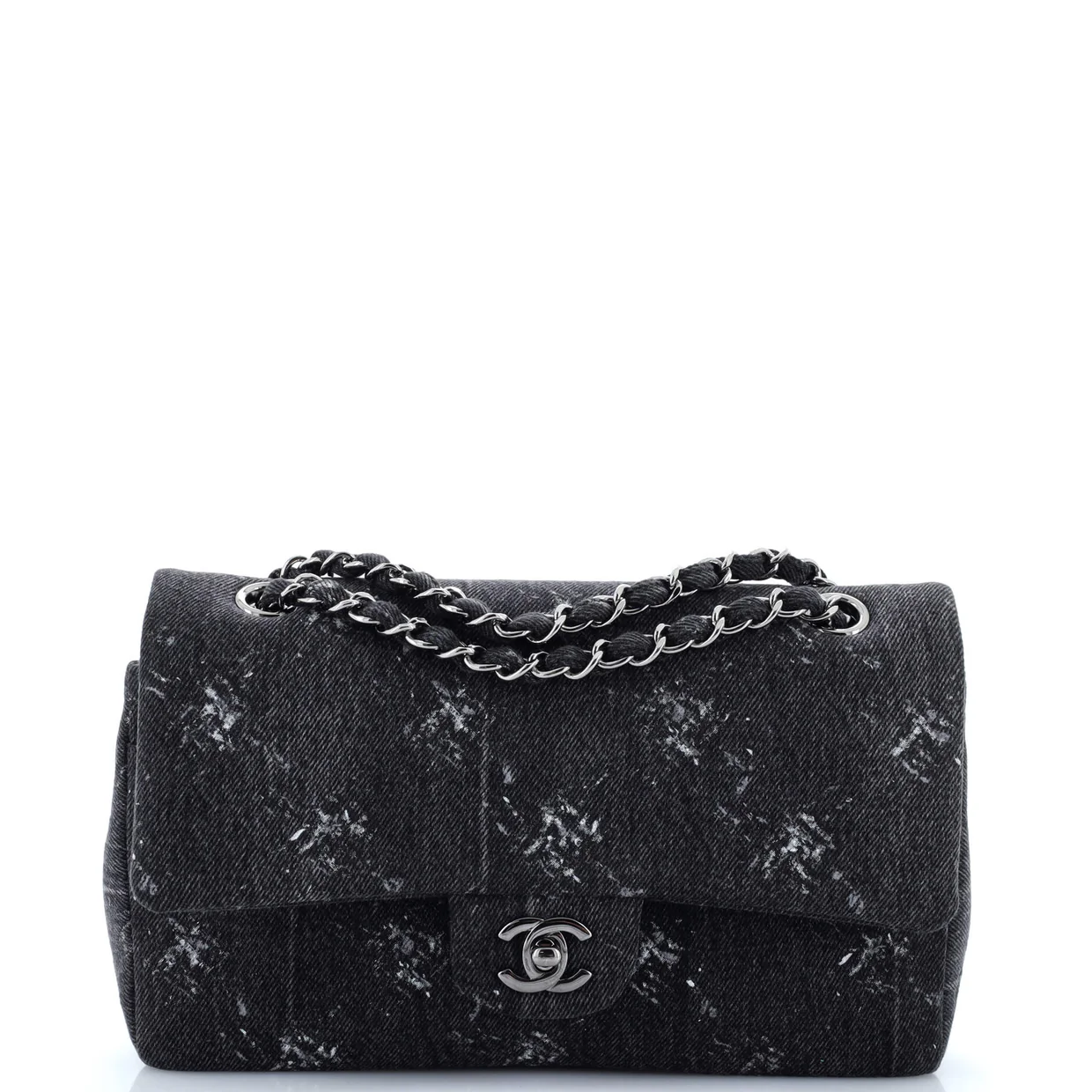 Classic Double Flap Bag Printed Denim Medium - Deep Luxury