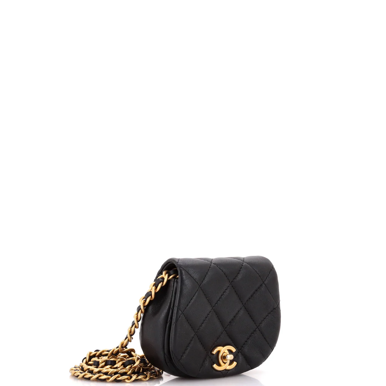 Coco Mail Clutch with Chain Quilted Calfskin Mini - Deep Luxury