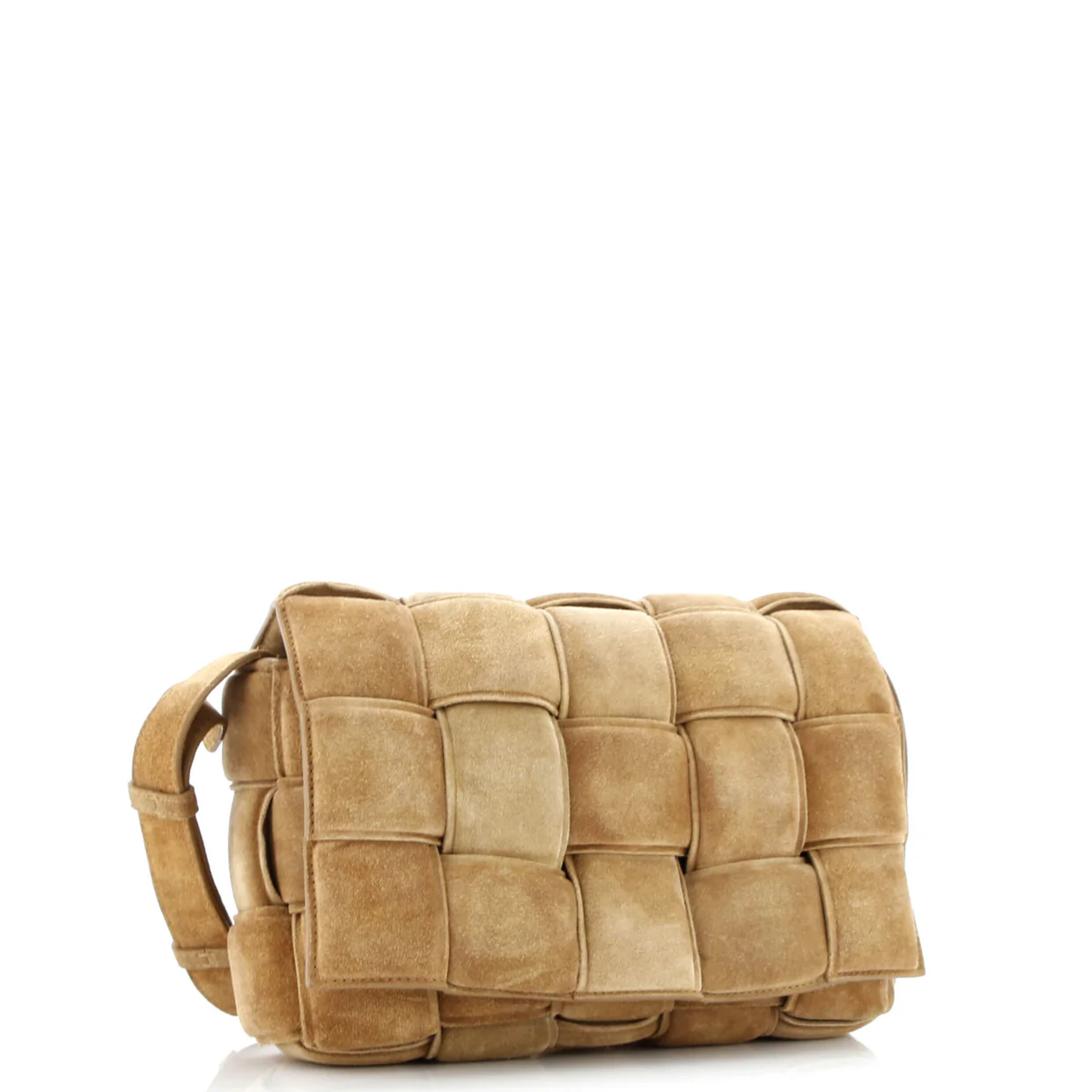 Cassette Crossbody Bag Padded Maxi Intrecciato Suede - Deep Luxury