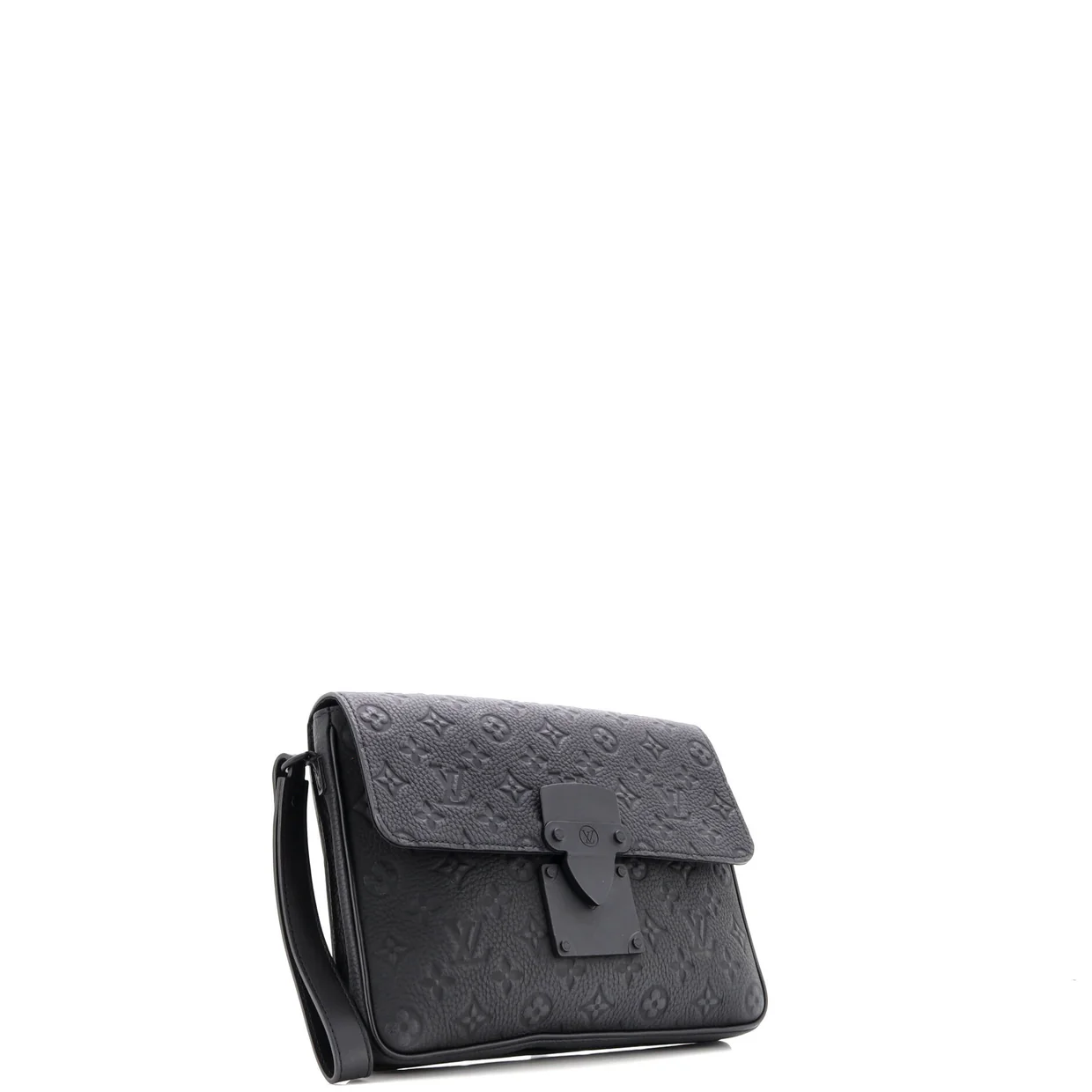 S Lock Clutch Bag Monogram Taurillon Leather - Deep Luxury