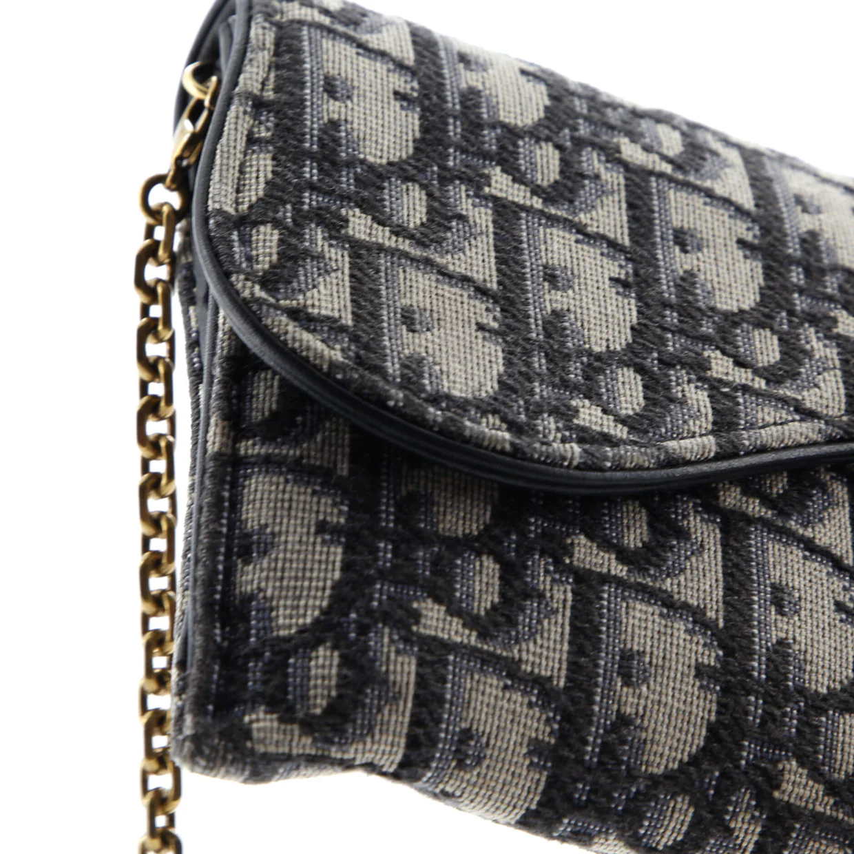 Saddle Chain Wallet Oblique Canvas - Deep Luxury