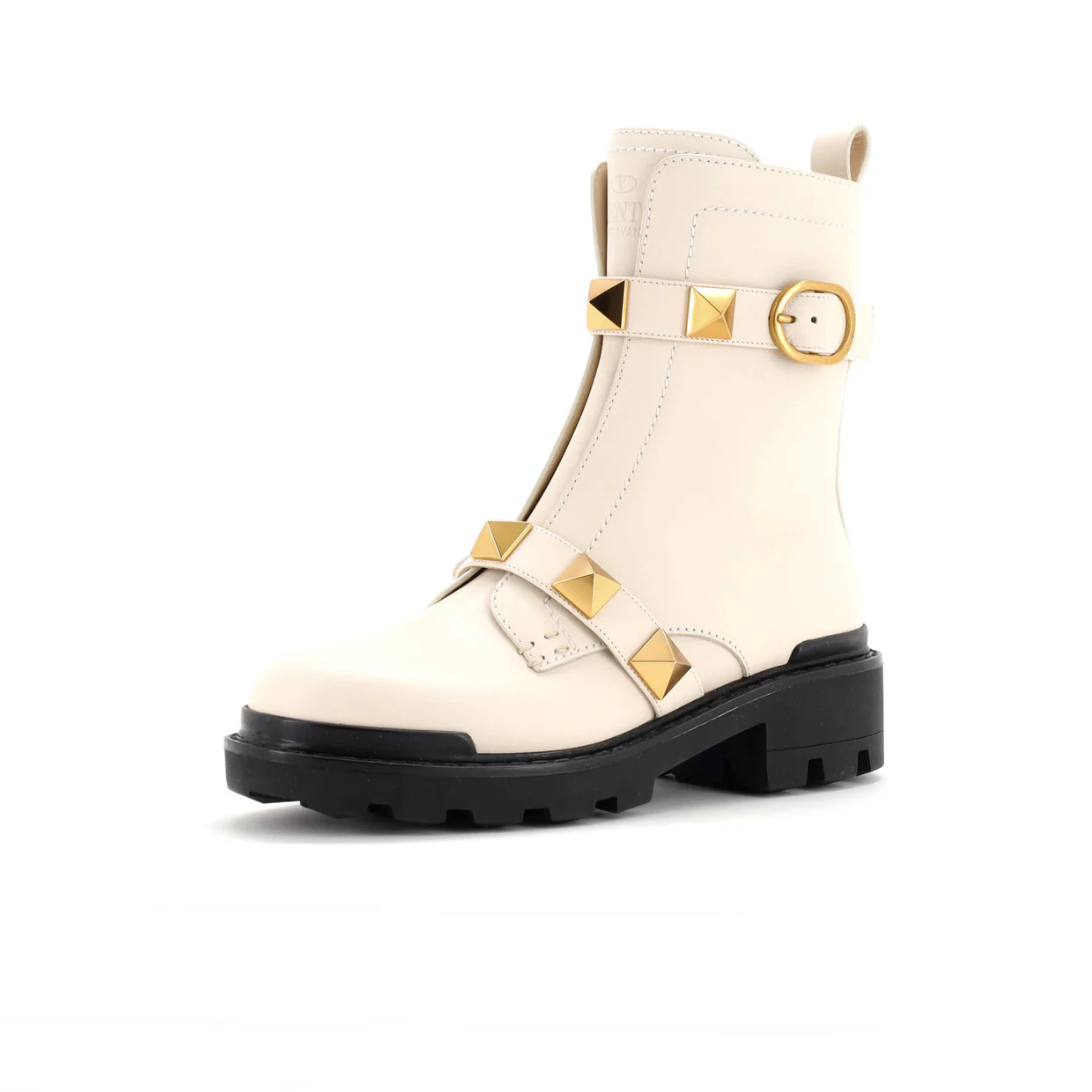 Women's Roman Stud Combat Ankle Boots Leather - Deep Luxury