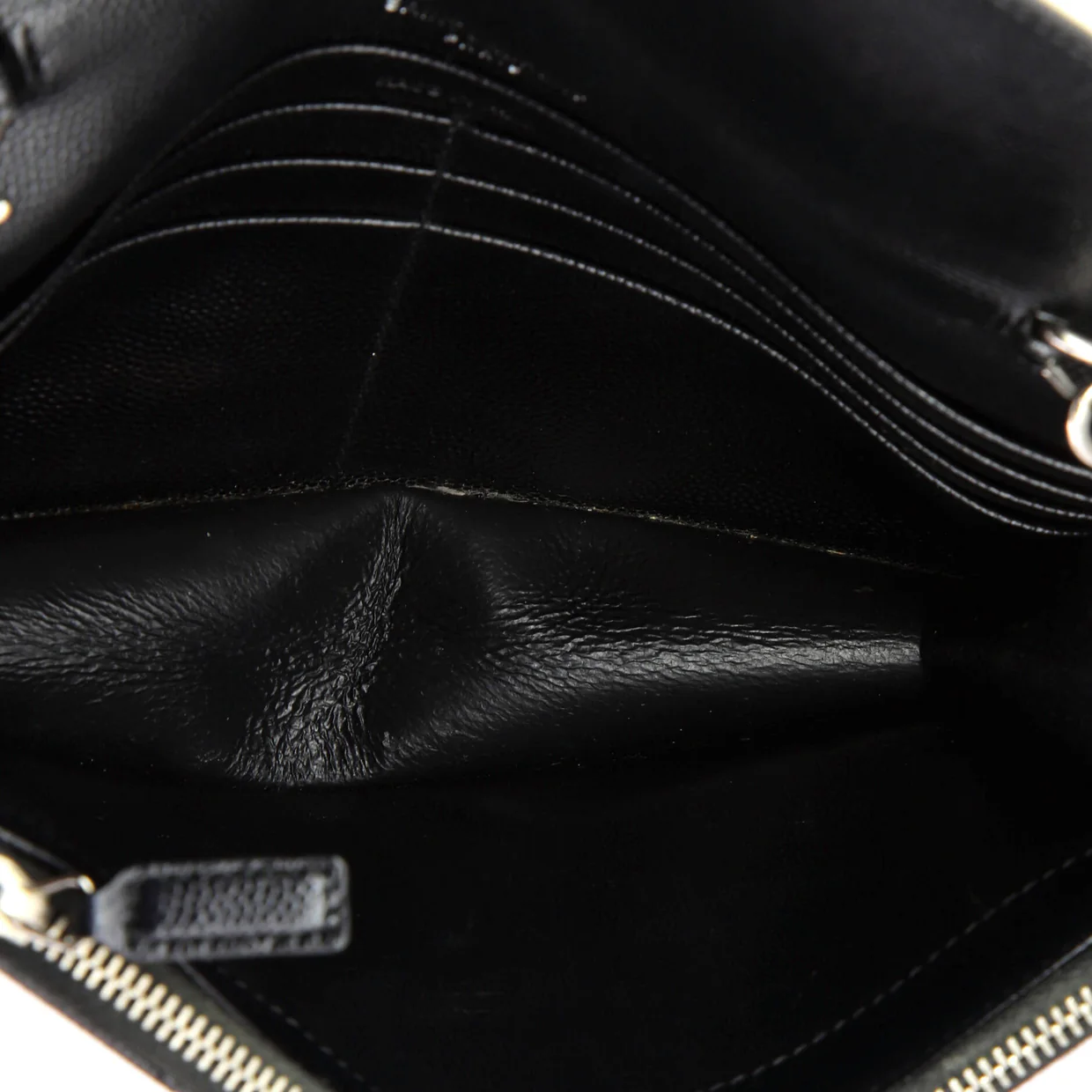 Classic Monogram Wallet on Chain Matelasse Chevron Leather Small - Deep Luxury