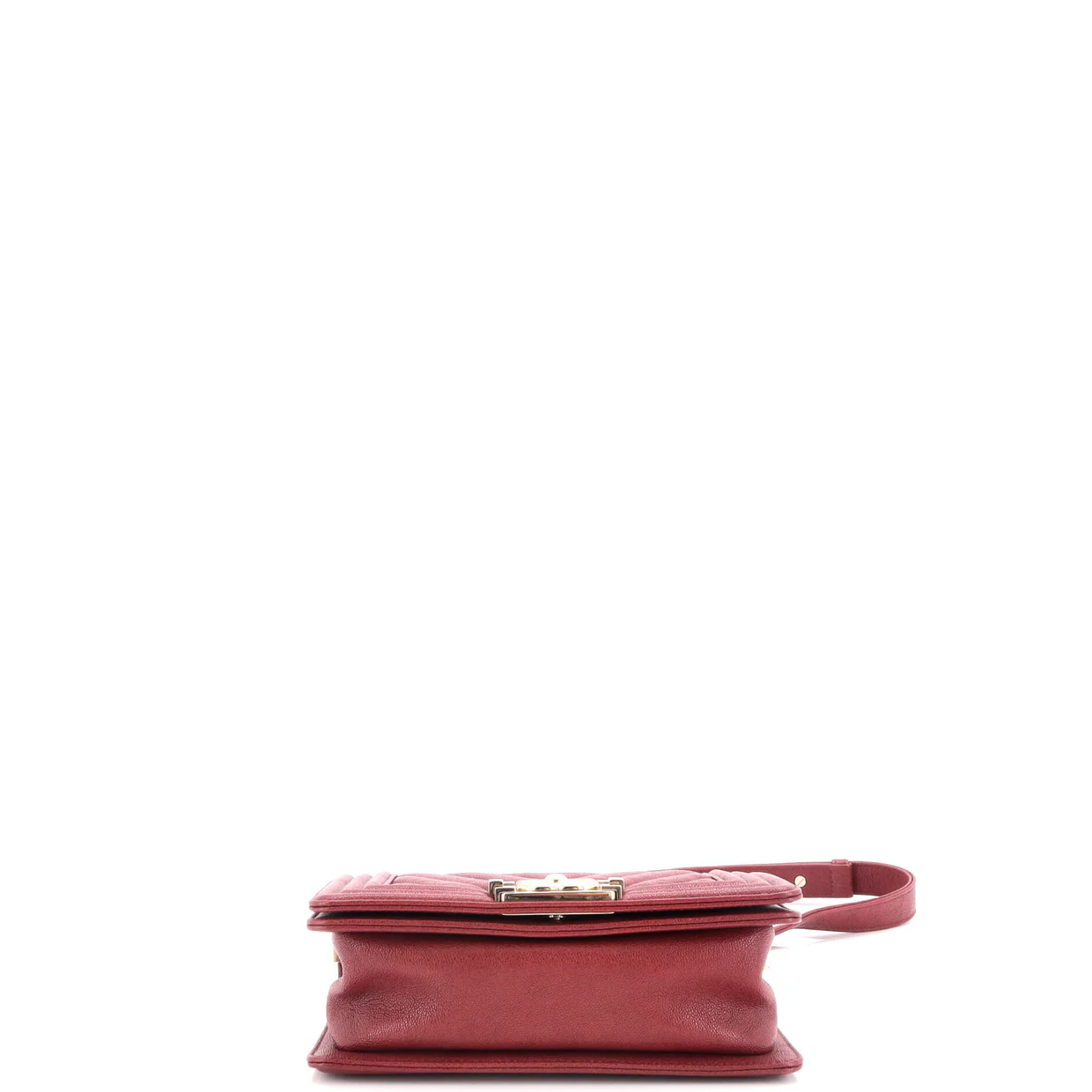 Boy Flap Bag Chevron Caviar Small - Deep Luxury