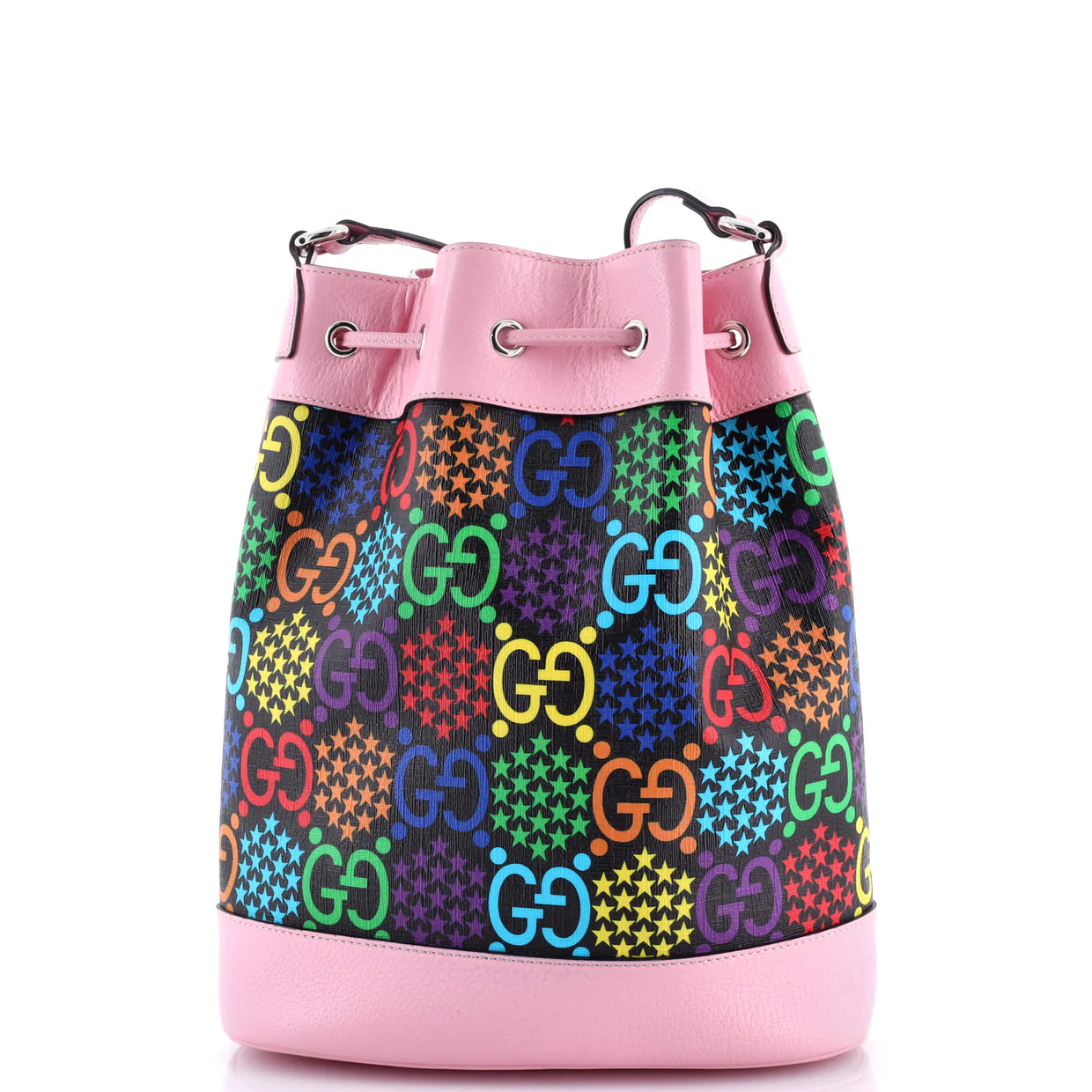 Bucket Bag Psychedelic Print GG Coated Canvas Medium - Deep Luxury