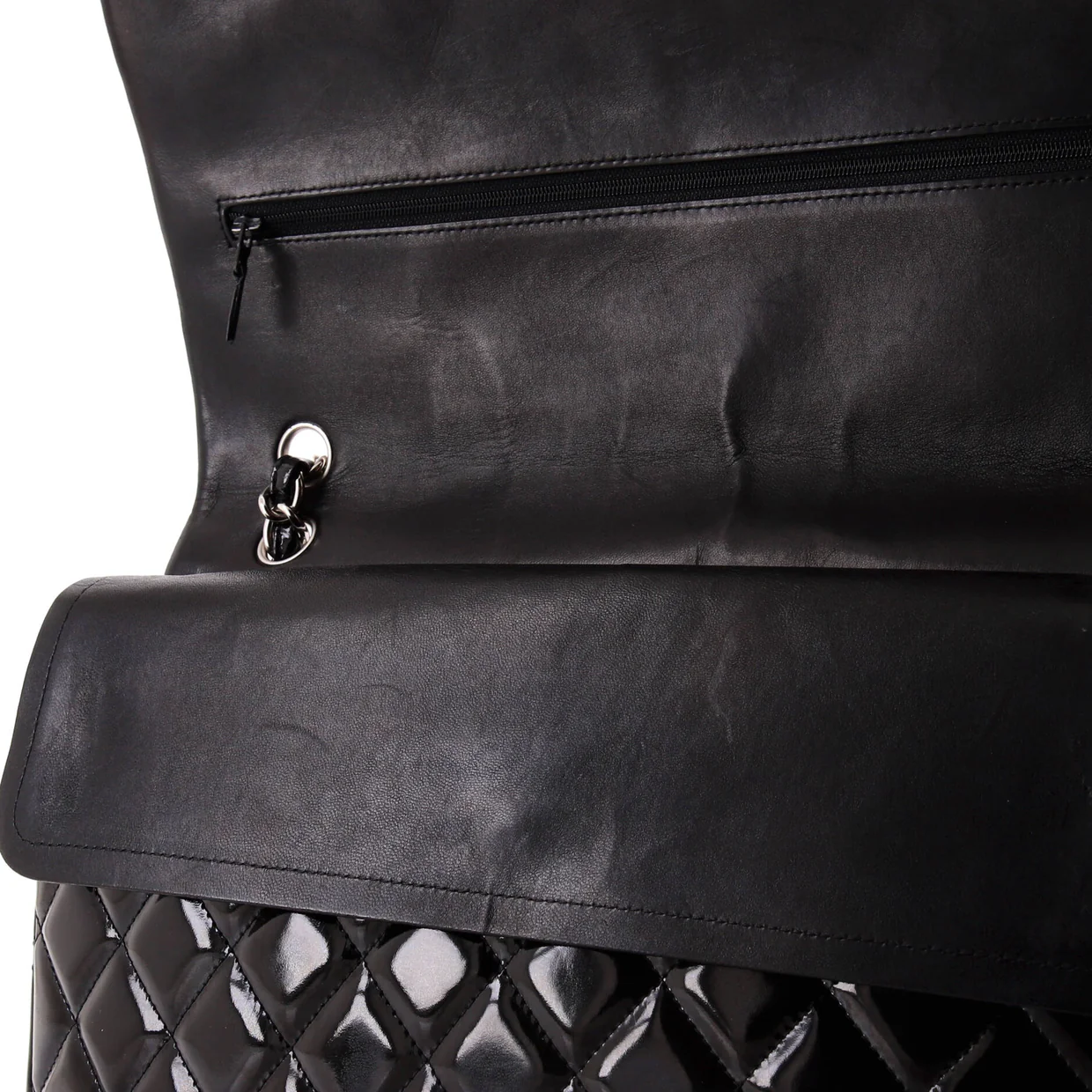 Classic Double Flap Bag Quilted Patent Maxi - Deep Luxury