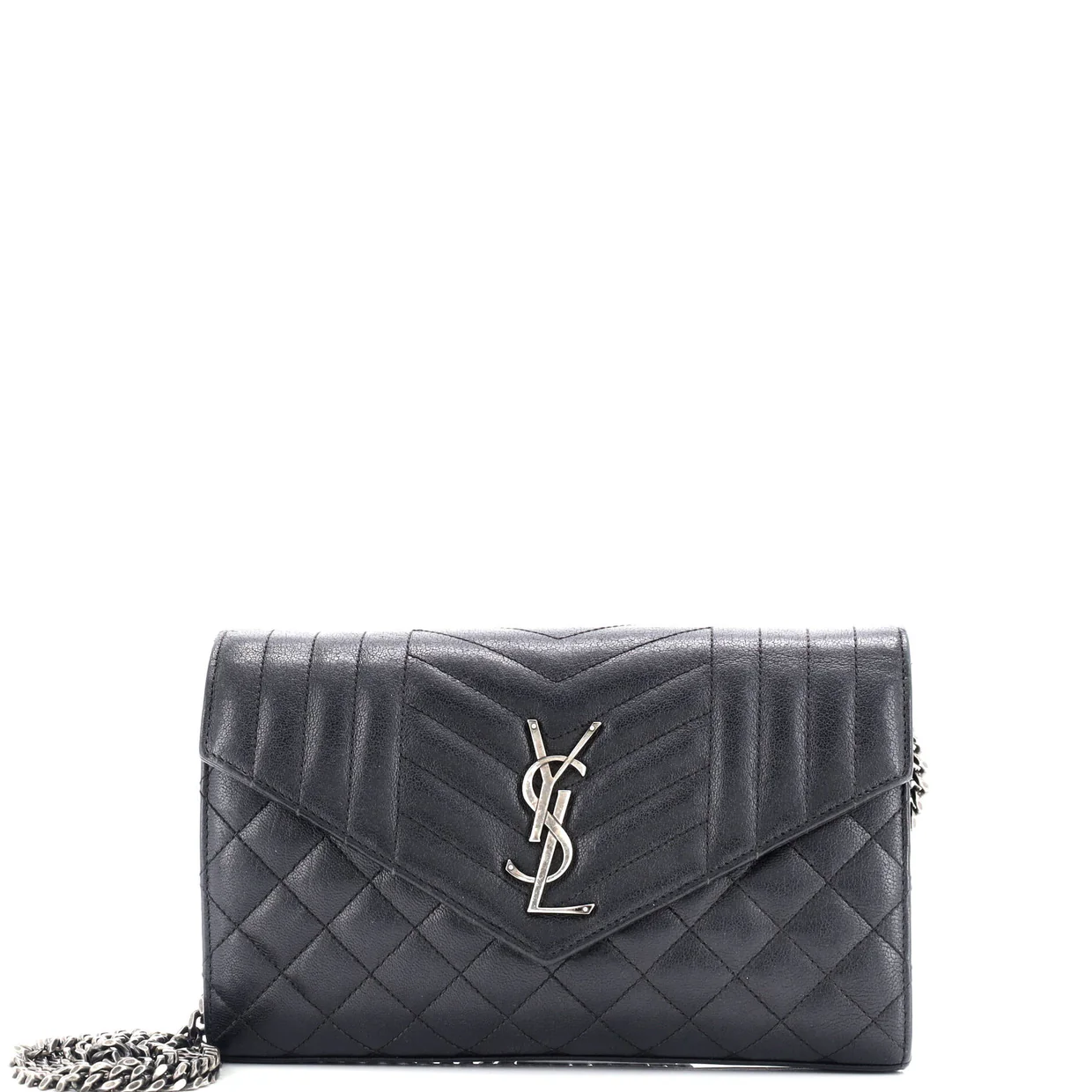 Classic Monogram Chain Wallet Mixed Matelasse Leather Medium - Deep Luxury