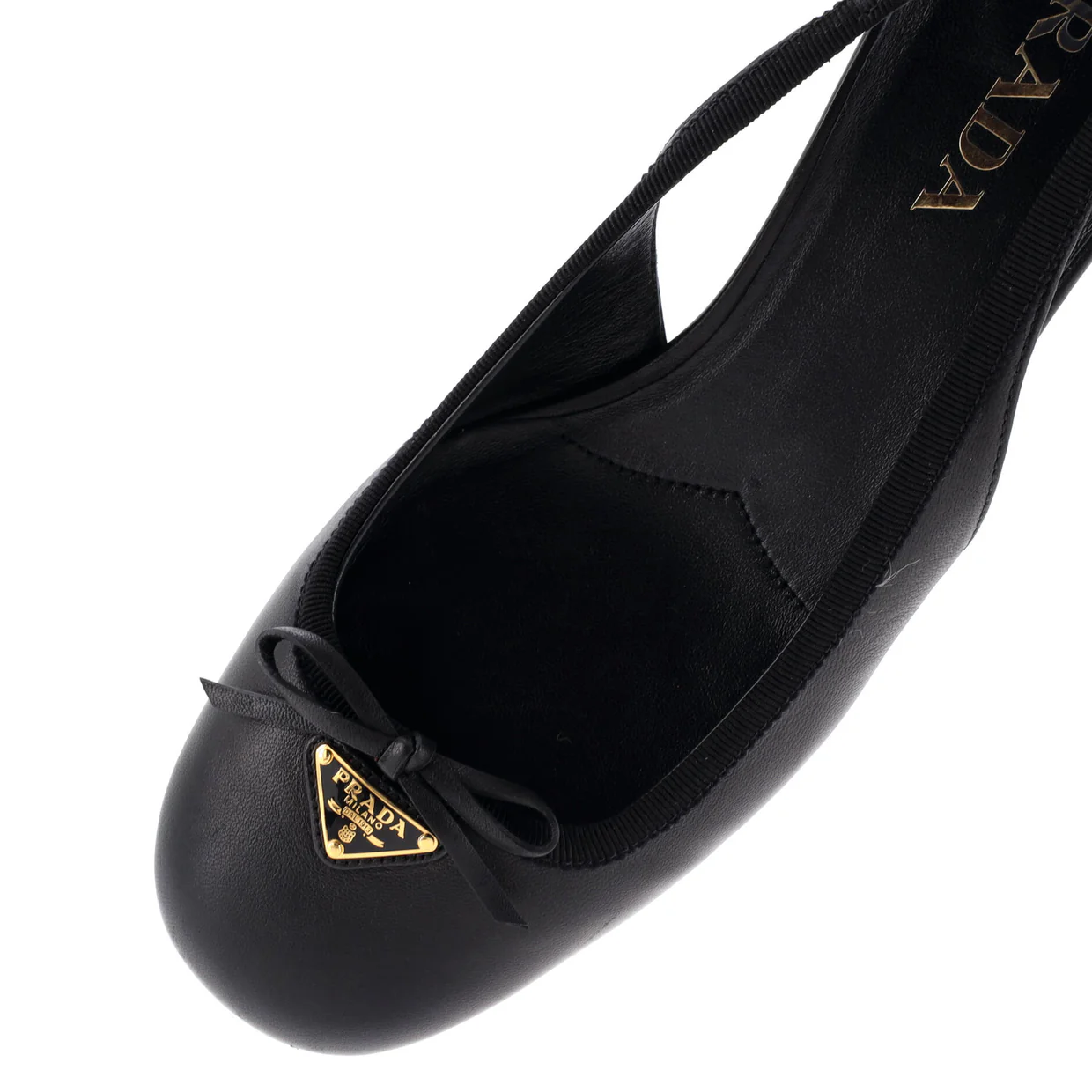 Women's Bow Triangle Logo Slingback Pumps Leather - Deep Luxury