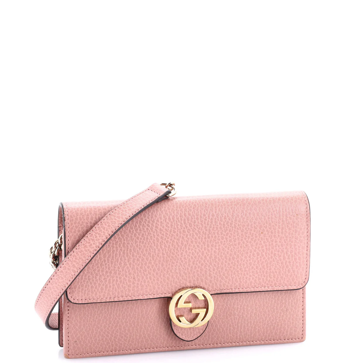 Interlocking Wallet on Chain Leather - Deep Luxury