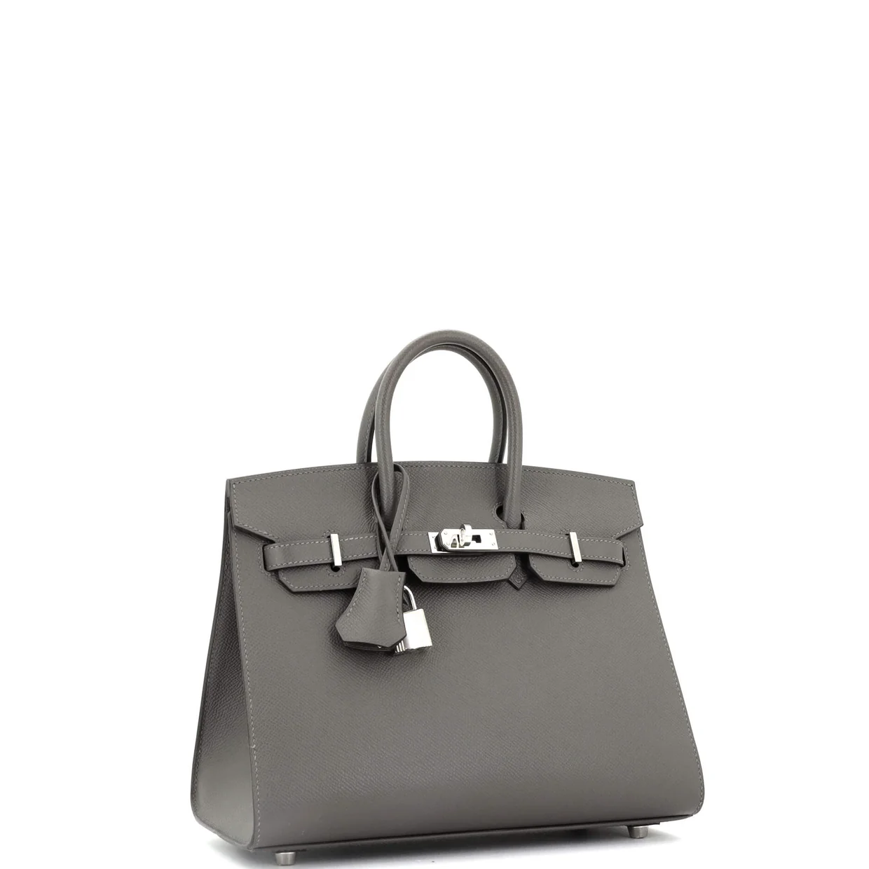 Birkin Sellier Bag Grey Epsom with Palladium Hardware 25 - Deep Luxury