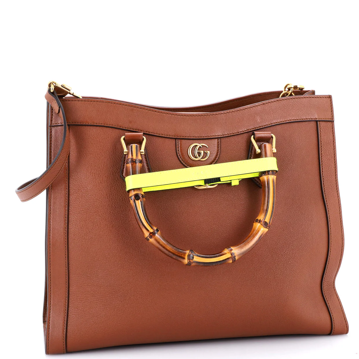 Diana NM Bamboo Handle Tote Leather Medium - Deep Luxury