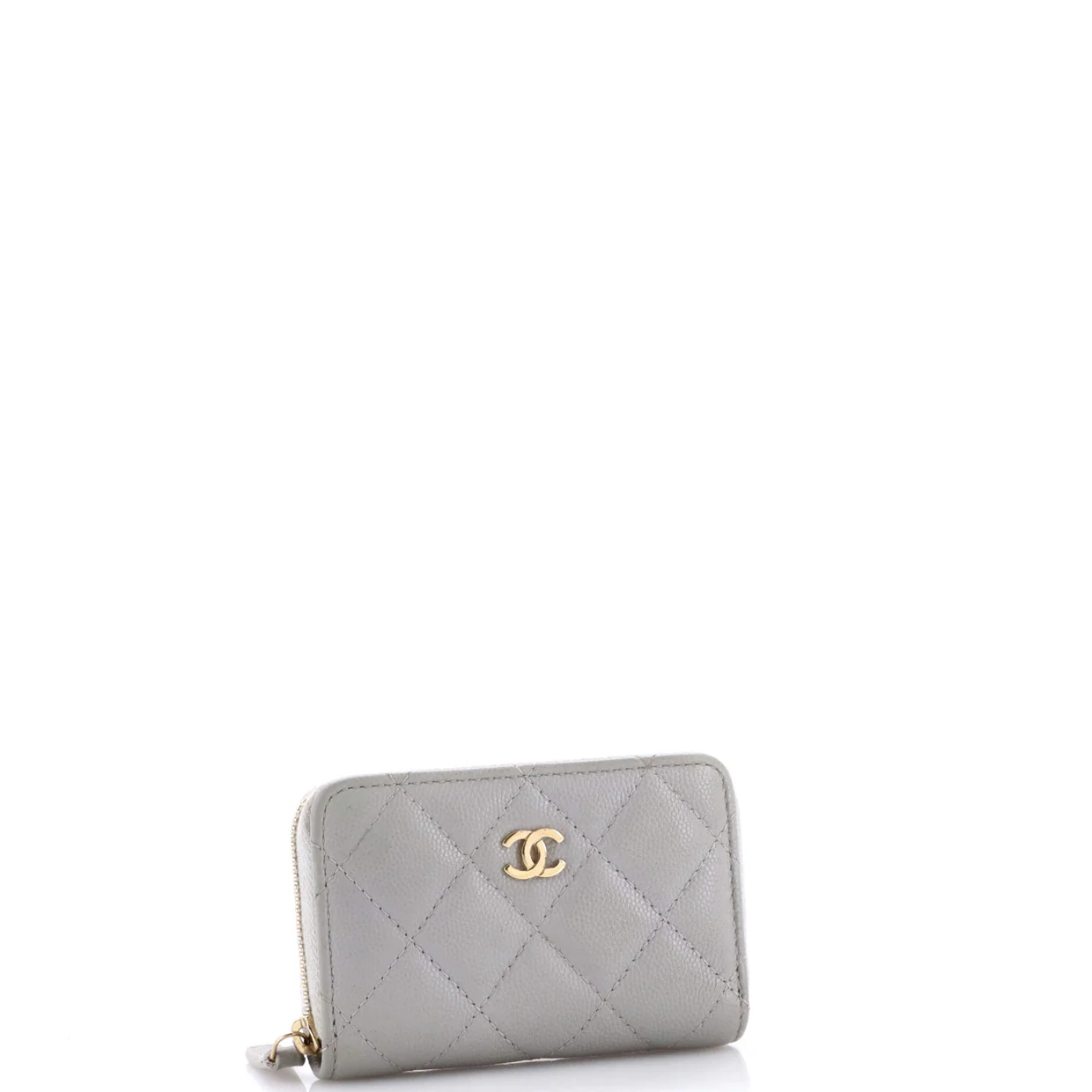 CC Zip Coin Purse Quilted Caviar Small - Deep Luxury