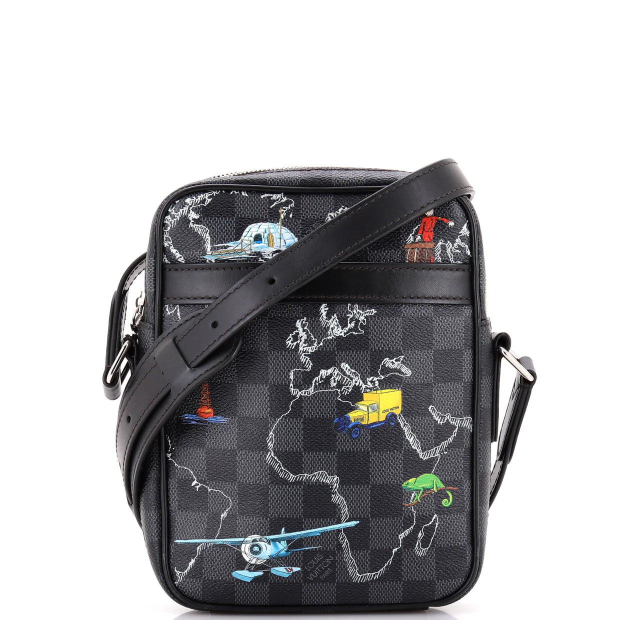 Danube Slim Bag Limited Edition Renaissance Map Damier Graphite PM - Deep Luxury