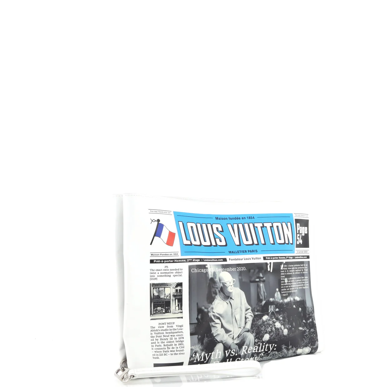 Newspaper Pouch Printed Leather - Deep Luxury