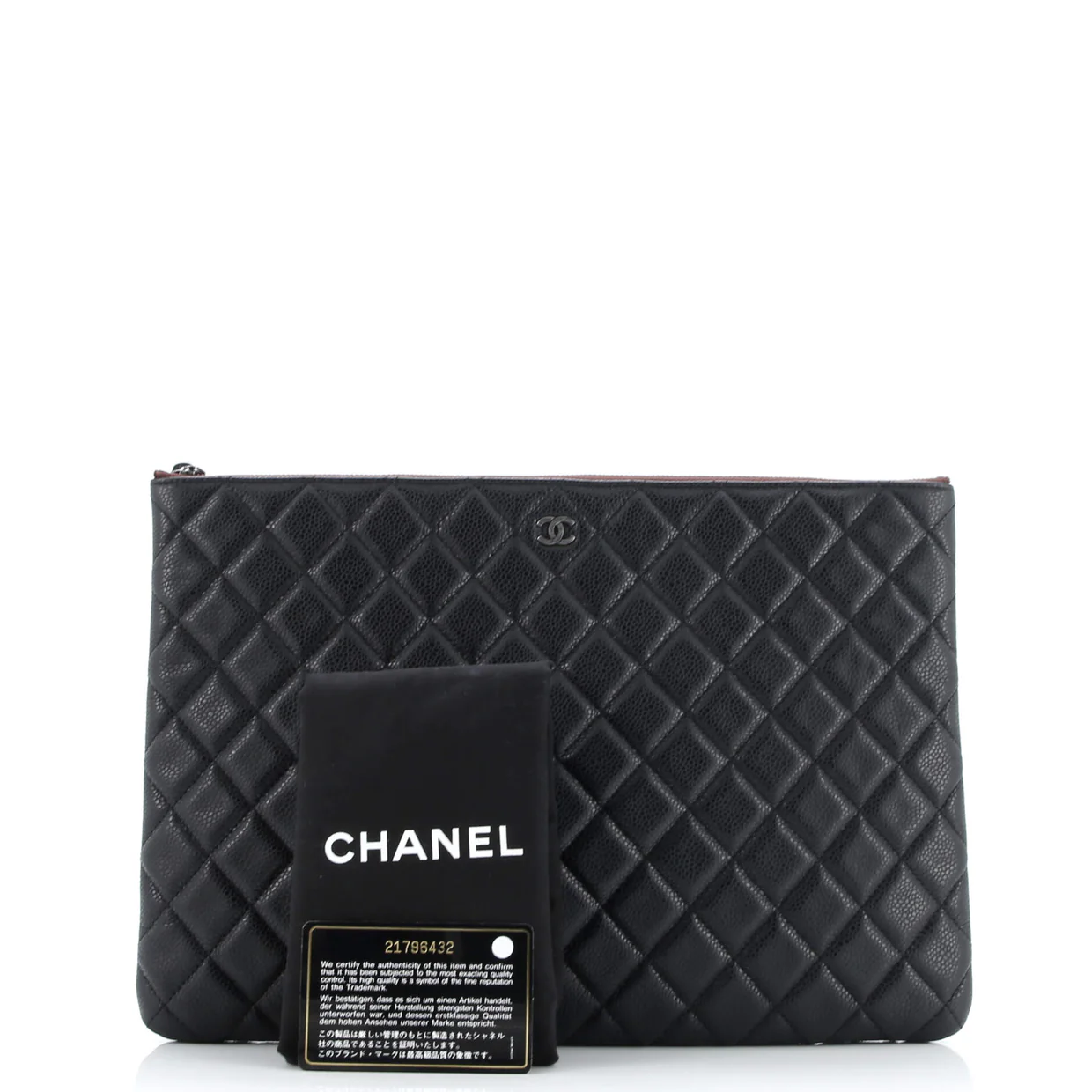O Case Clutch Quilted Caviar Large - Deep Luxury