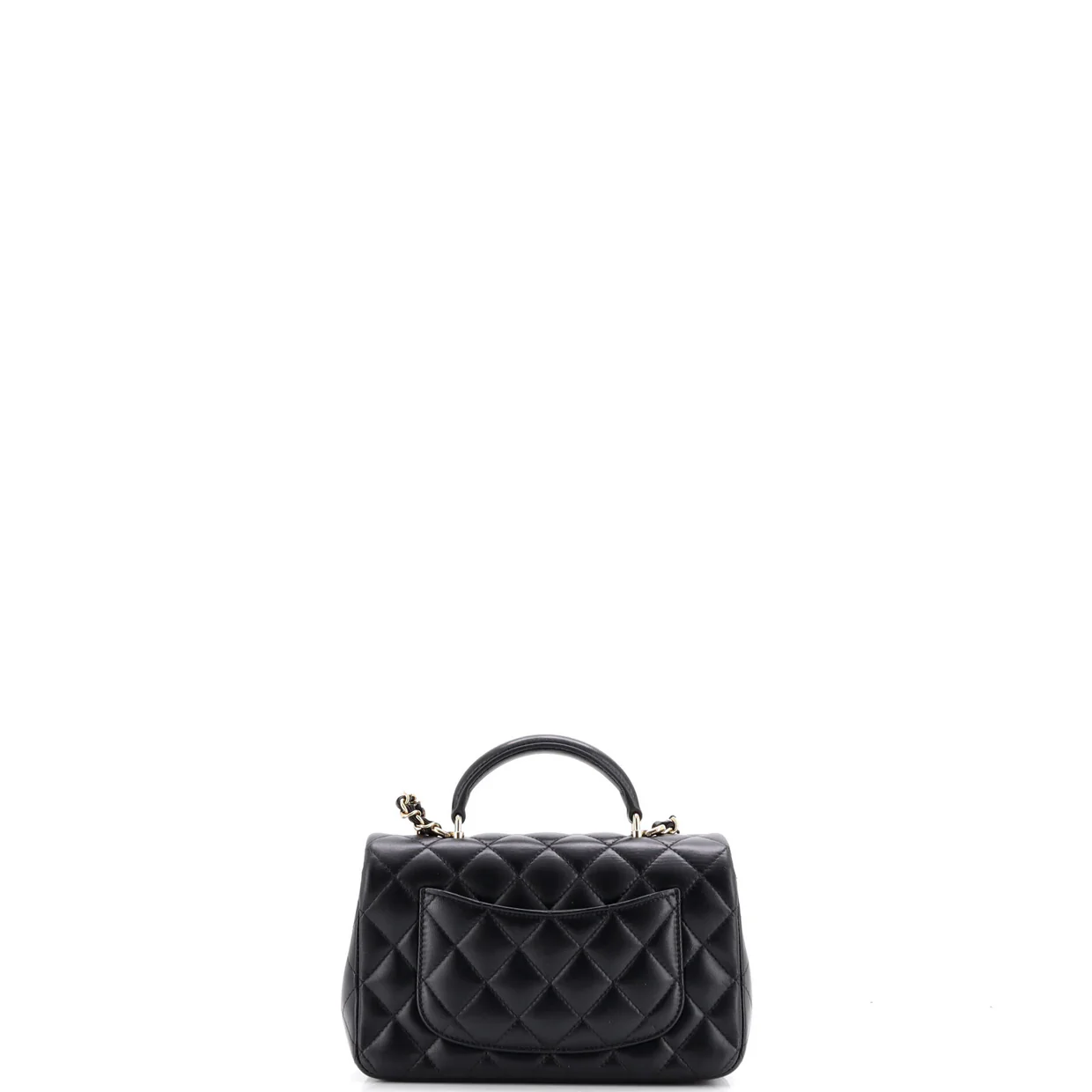 Classic Single Flap Top Handle Bag Quilted Lambskin Mini - Deep Luxury