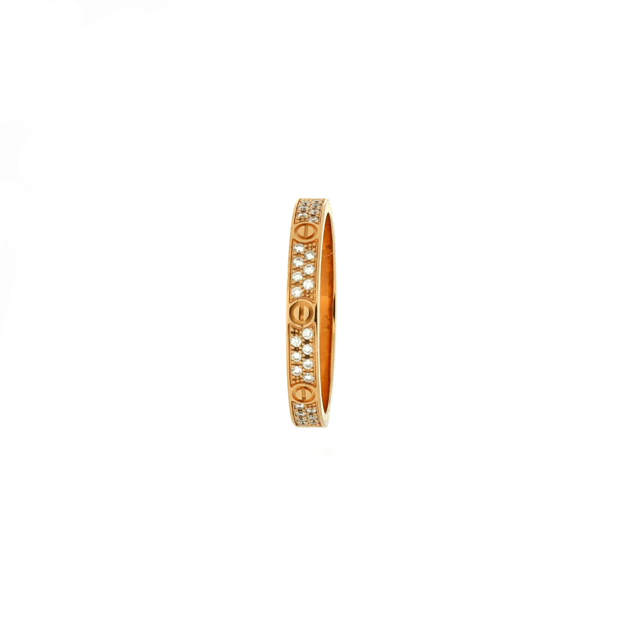 Love Wedding Band Pave Diamonds Ring 18K Rose Gold and Diamonds Small - Deep Luxury