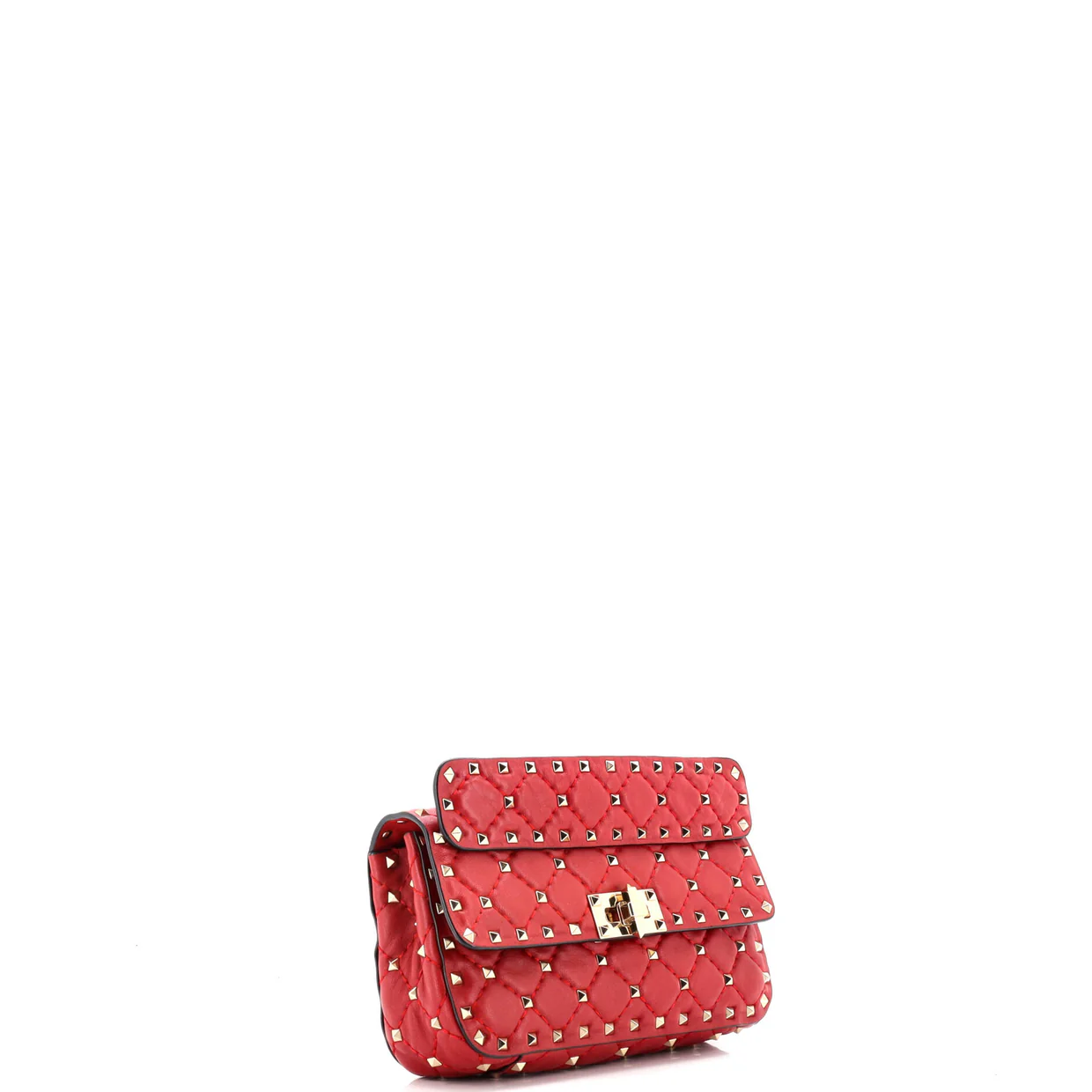Rockstud Spike Flap Bag Quilted Leather Small - Deep Luxury