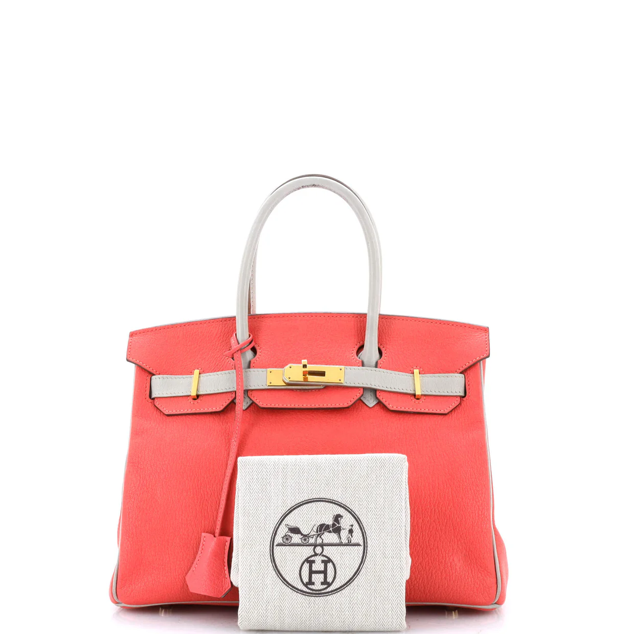 Birkin Handbag Bicolor Chevre Mysore with Gold Hardware 30 - Deep Luxury